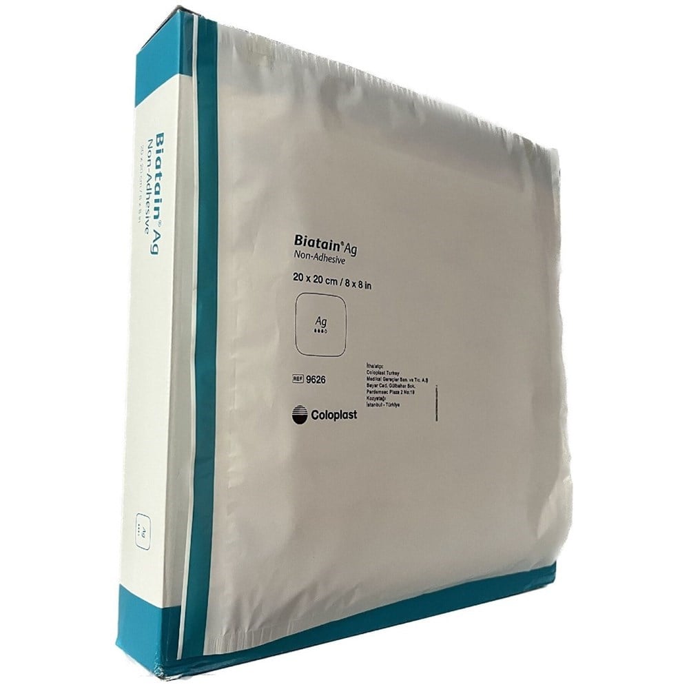 Coloplast Biatain Ag (gümüş) Yapışkansız Köpük Yara Örtüsü 20x20cm 1 Adet