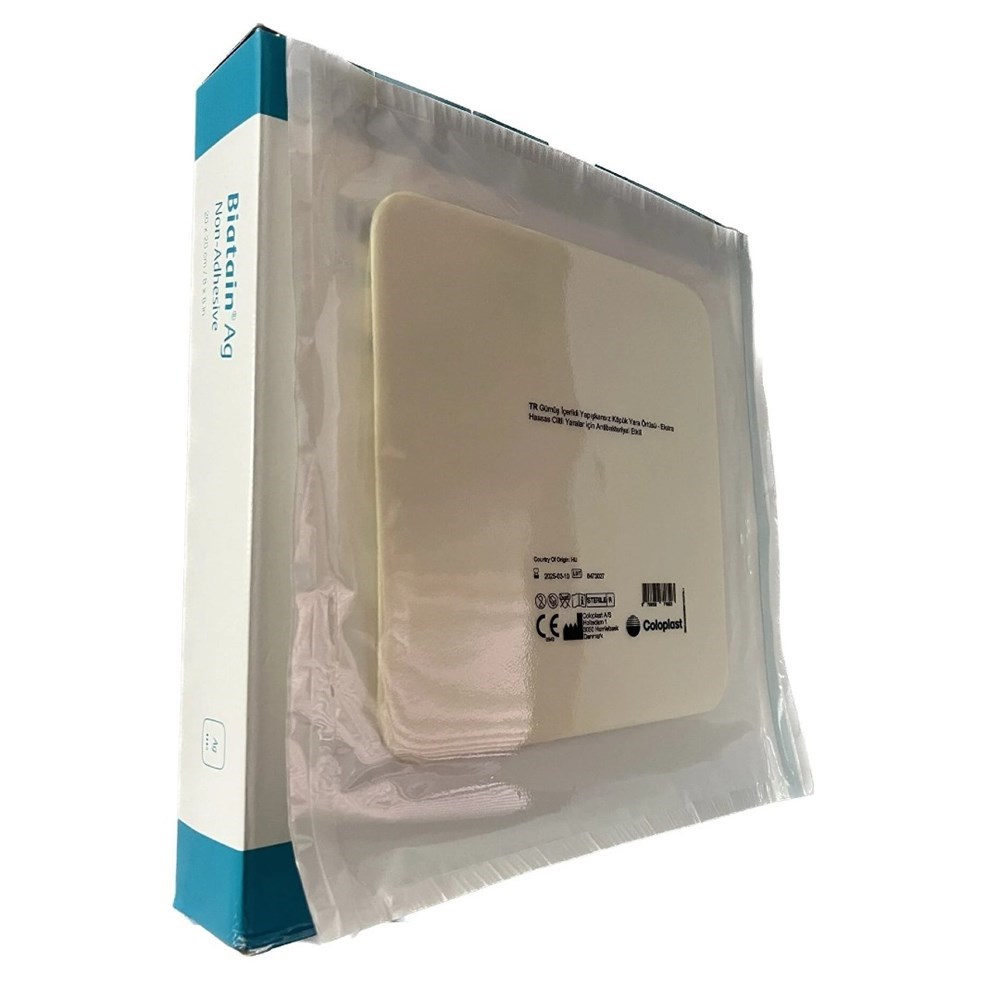 Coloplast Biatain Ag (gümüş) Yapışkansız Köpük Yara Örtüsü 20x20cm 1 Adet