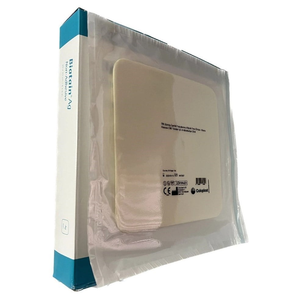 Coloplast Biatain Ag (gümüş) Yapışkansız Köpük Yara Örtüsü 20x20cm 1 Adet