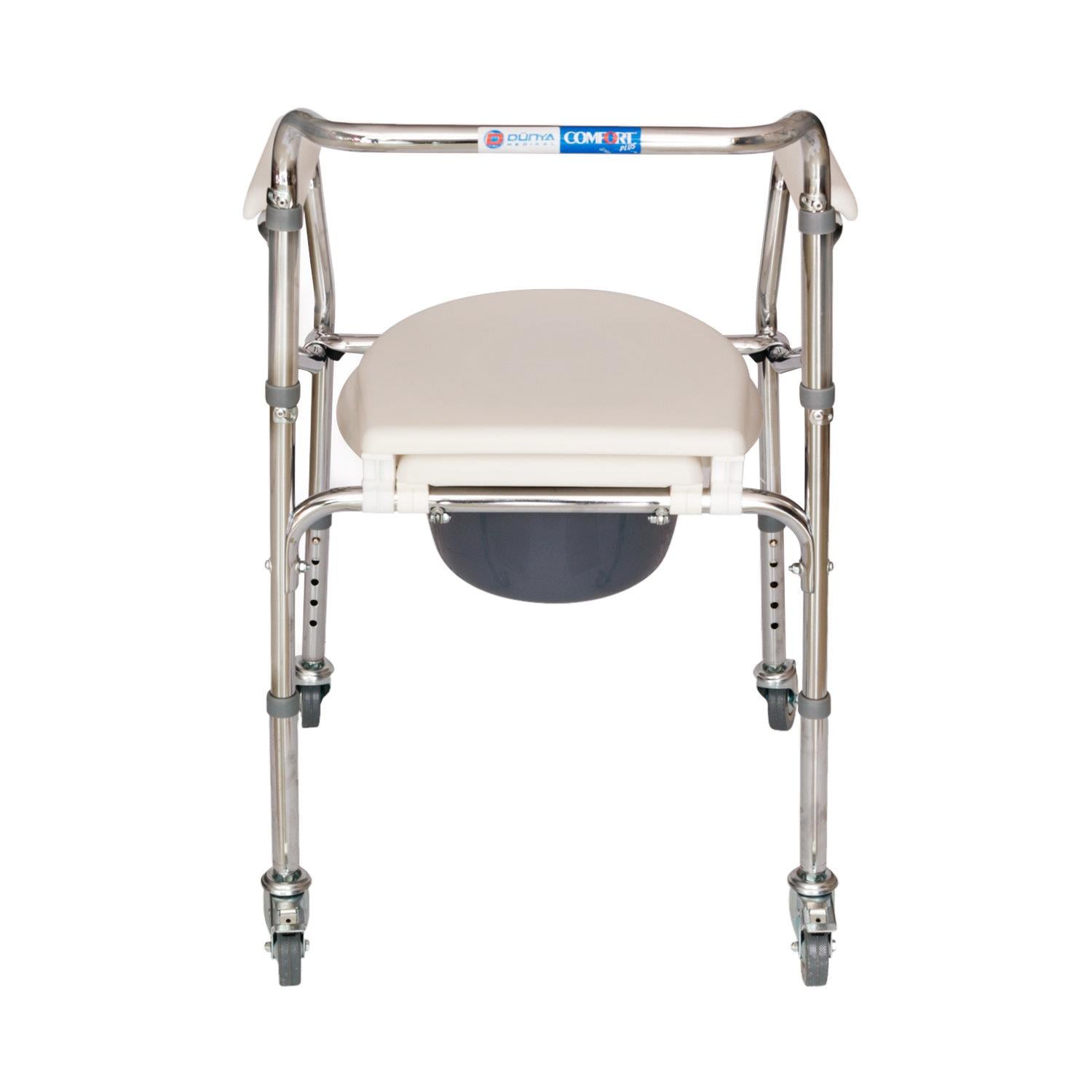 Comfort Plus DM696 Tekerlekli Kovalı Komot Klozet Yükseltici