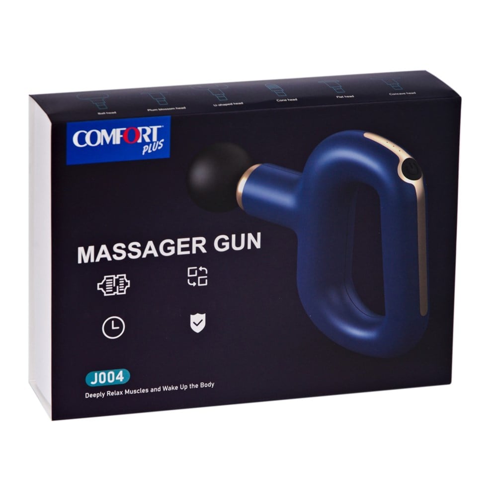 Comfort Plus J004 Siyah Darbeli Titreşimli Şarjlı Sporcu Masaj Tabancası Masaj Aleti Kas Rahatlatıcı