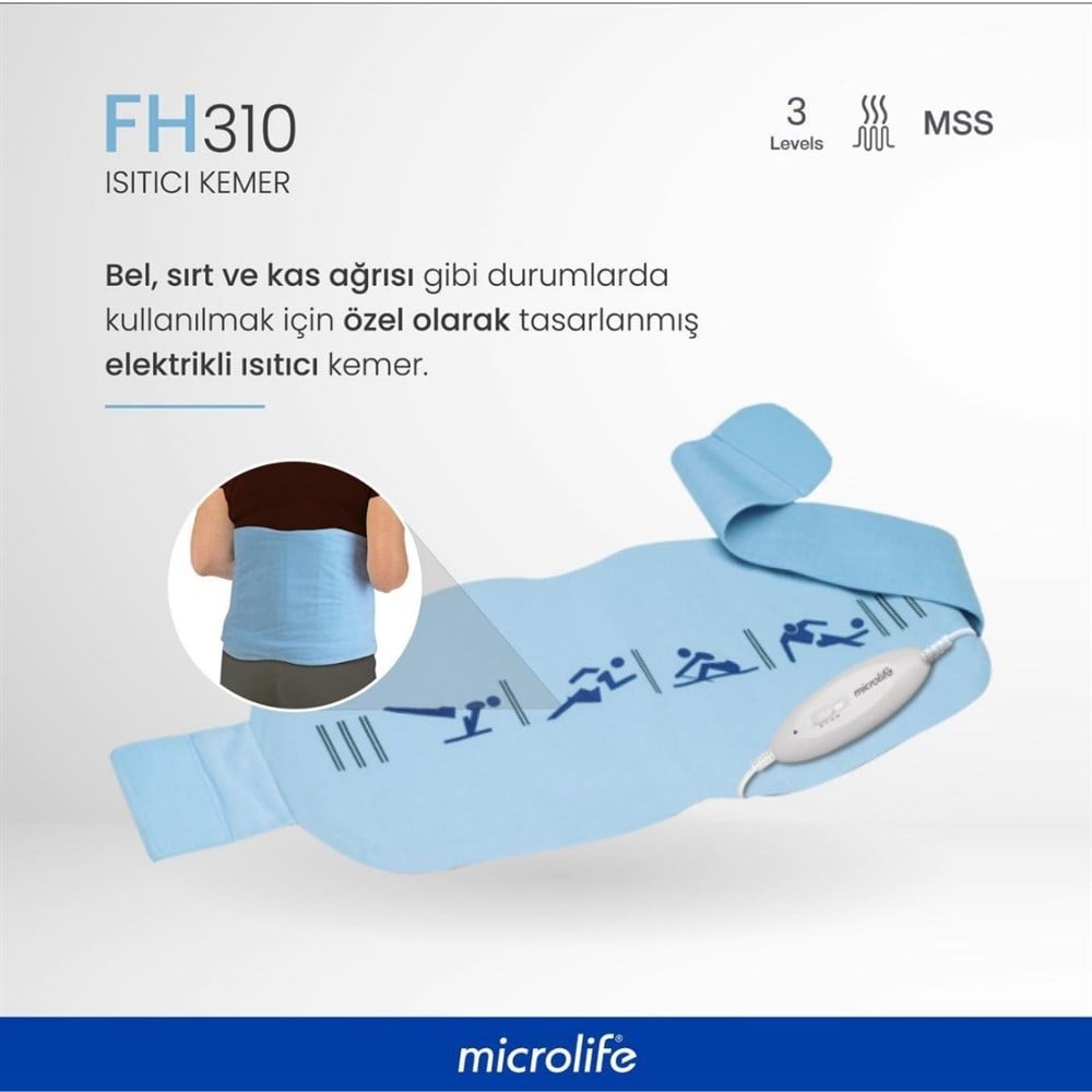 Microlife Fh 310 Isıtıcı Ped - Bel Boyun Karın Isıtıcı Kemer - Adet Kemeri - Isıtıcılı Fıtık Kemeri