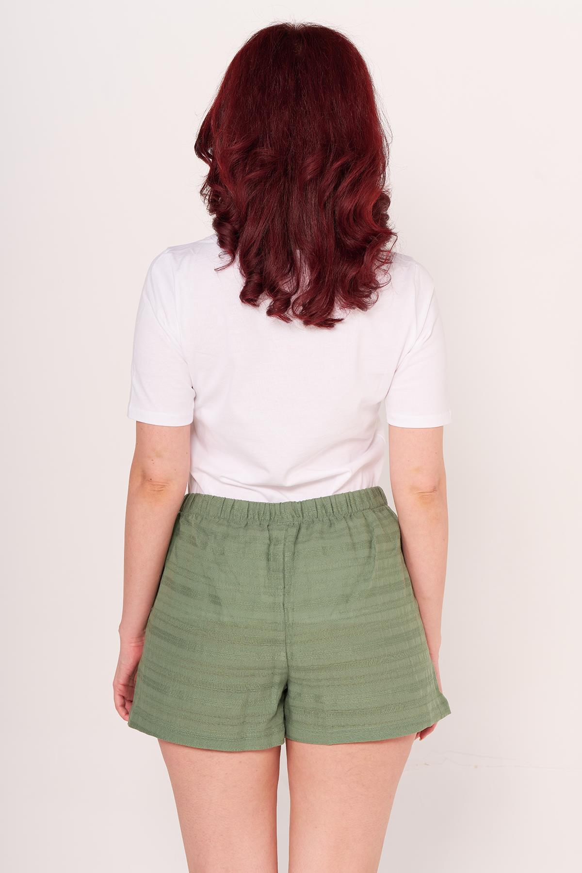 Ja Bayan Dokuma Şort K.YEŞİL