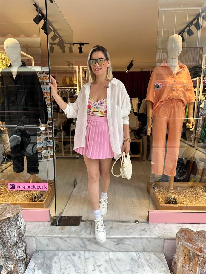 Açık Pembe Şort Etek