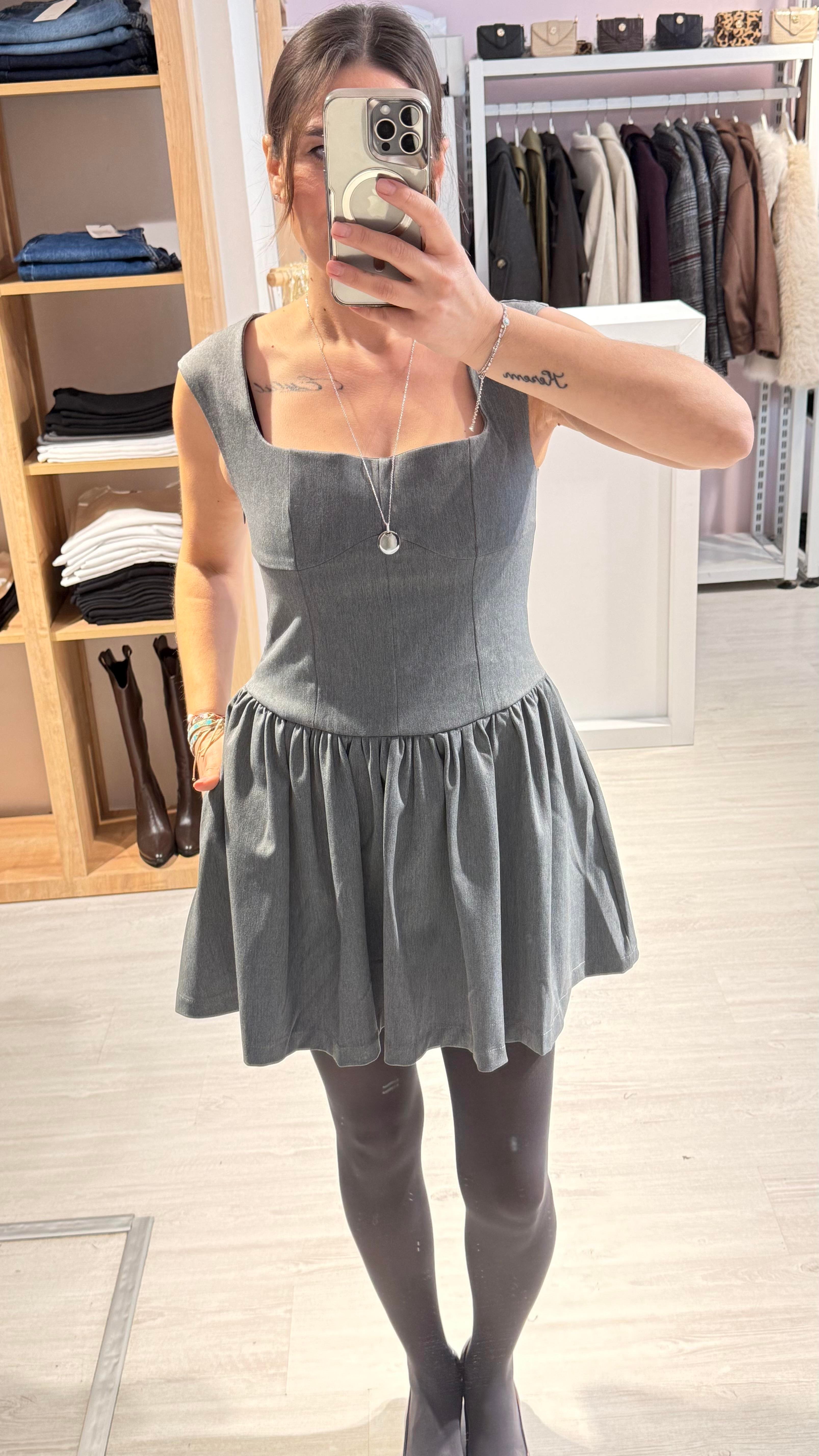 Antrasit Mini Elbise