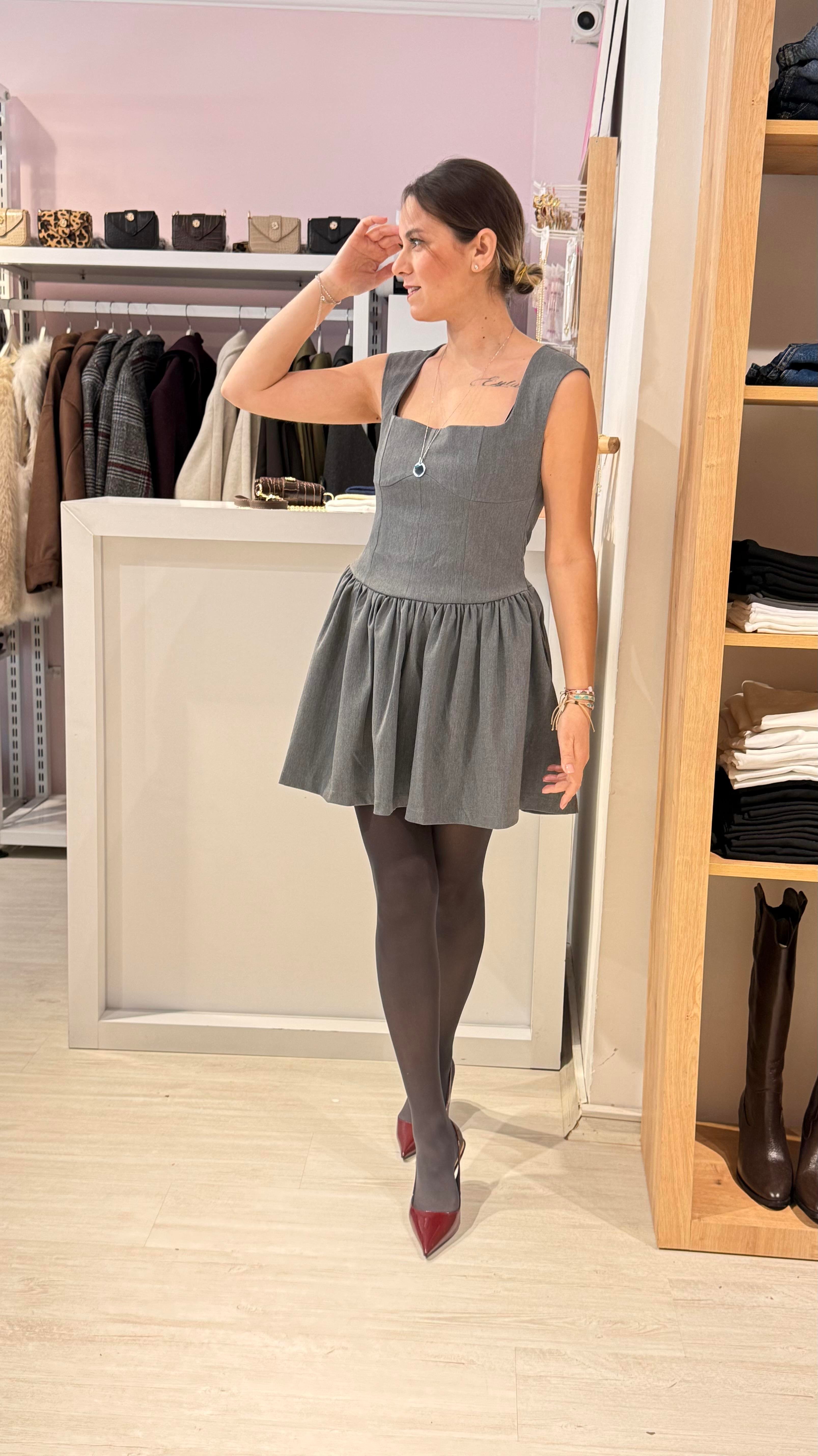 Antrasit Mini Elbise