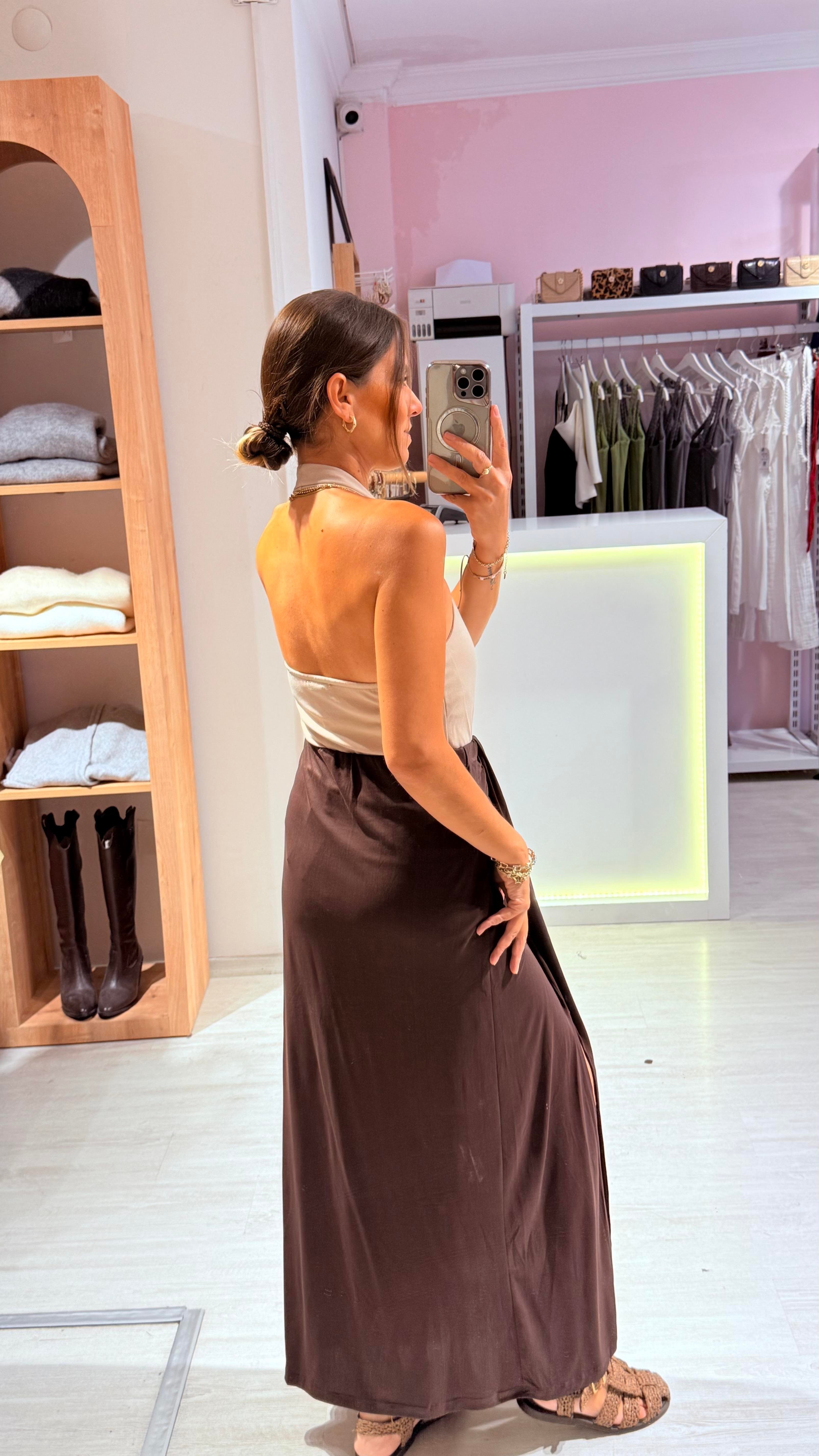 Bej Boyundan Askılı Body