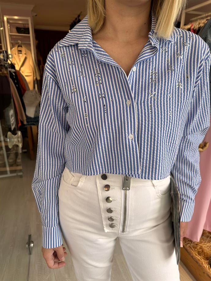 Beya Düğme Detay Jean
