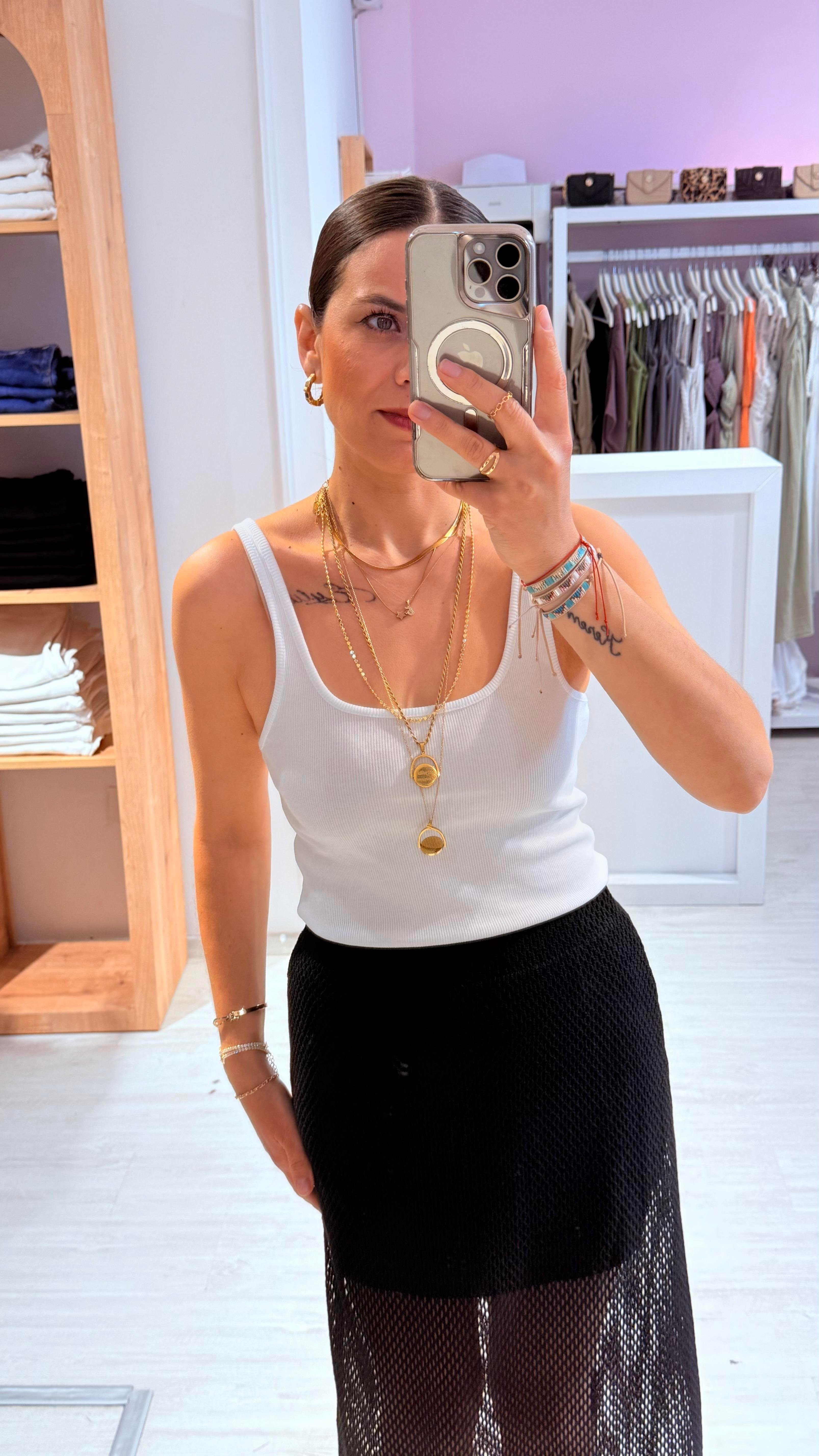 Beyaz Askılı Body