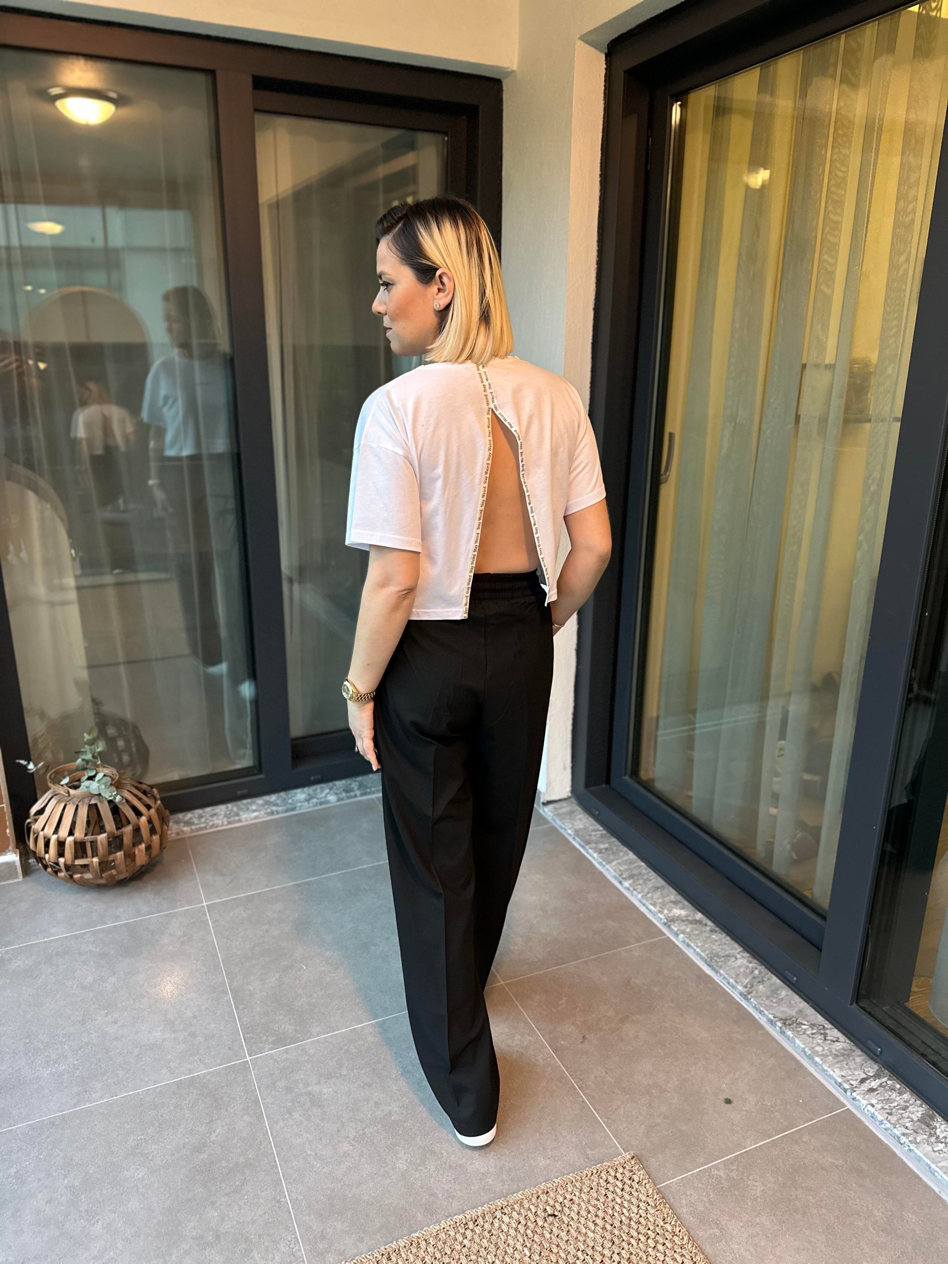 Beyaz Crop Tshirt