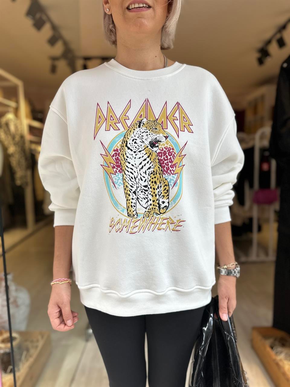 Beyaz Kaplan Sweatshirt