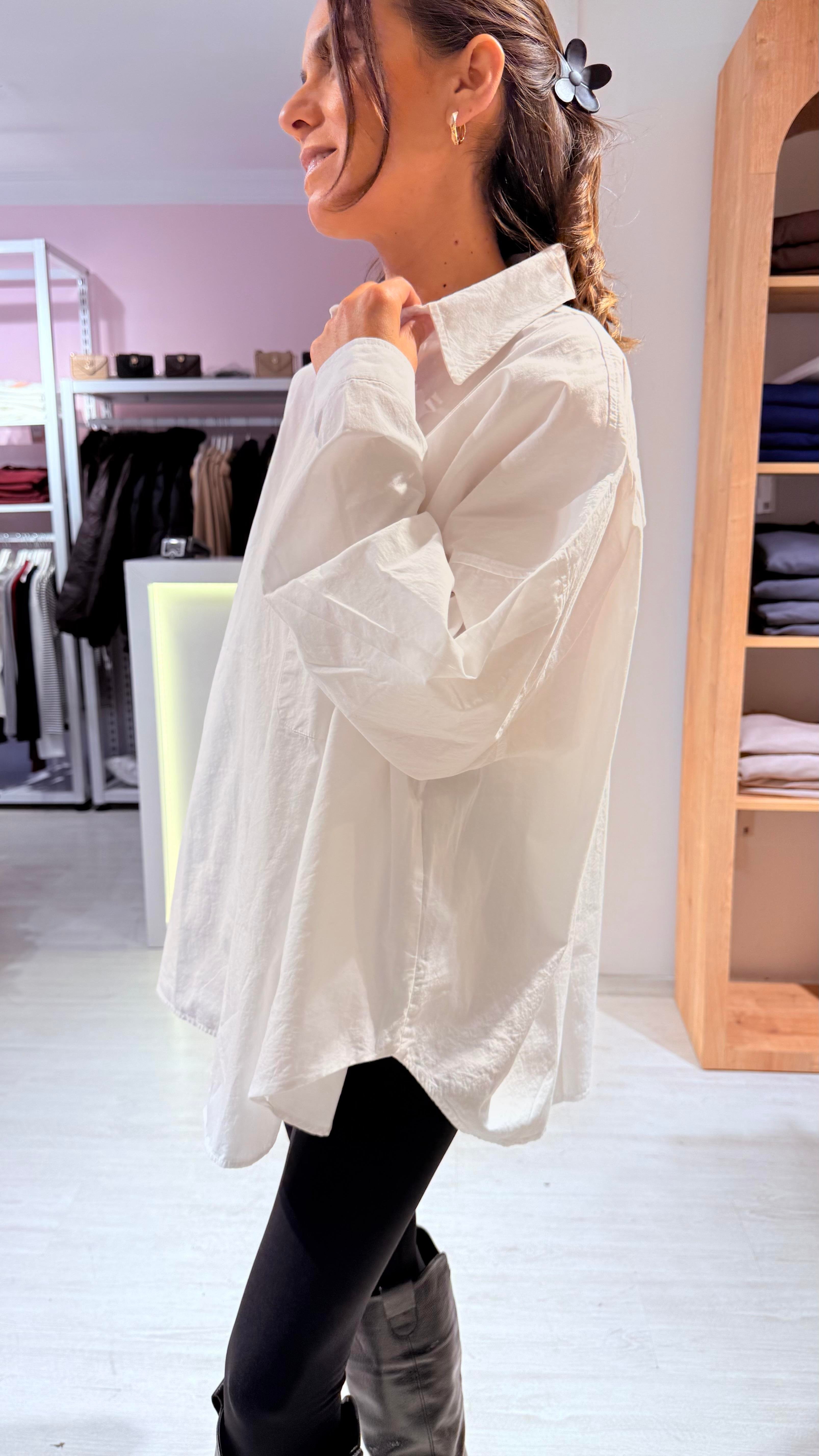 Beyaz Oversize Gömlek