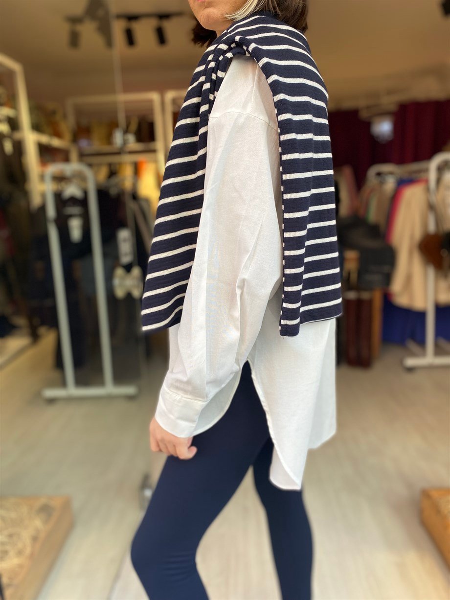 Beyaz Poplin Kumaş Gömlek