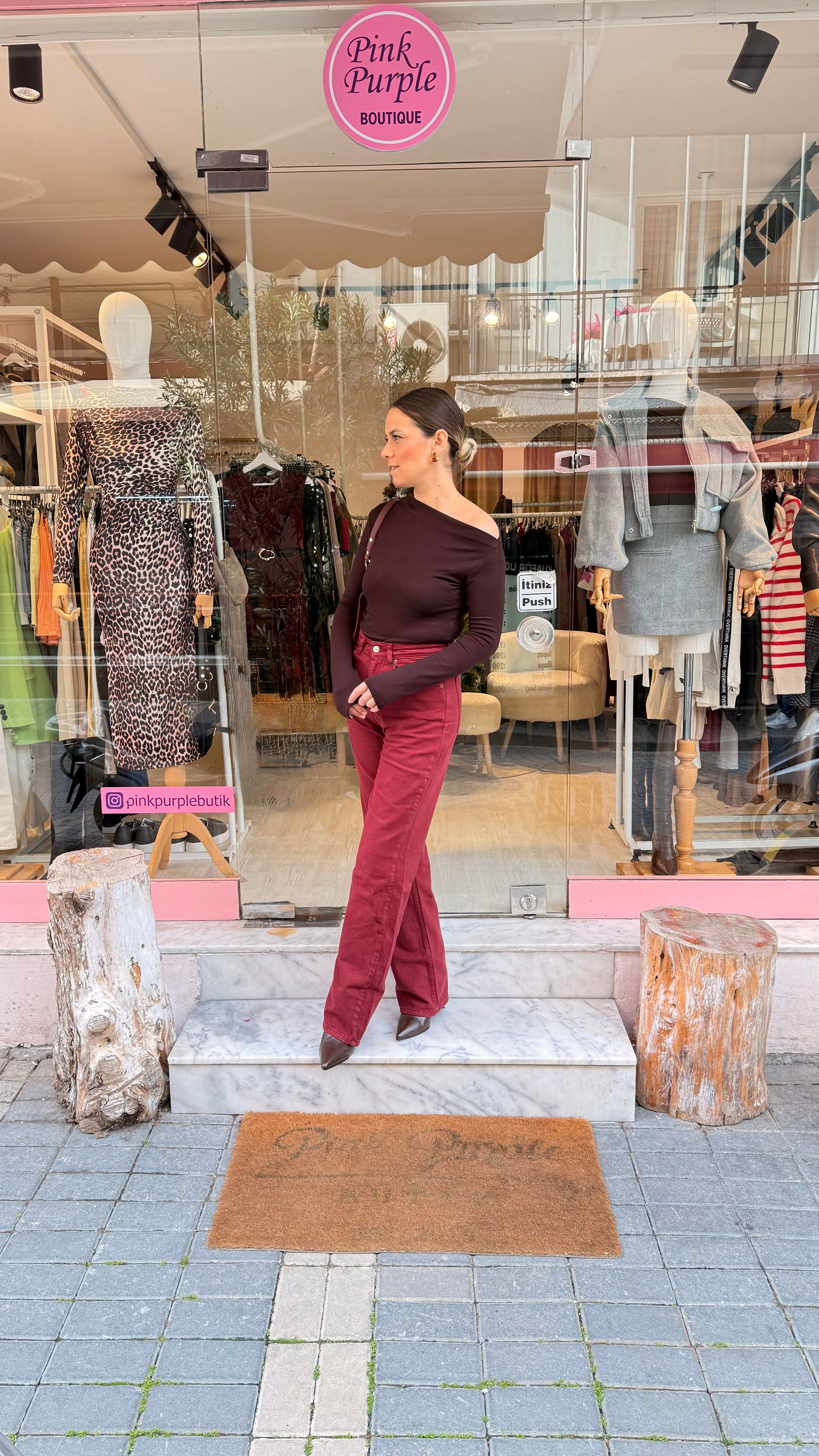 Bordo Orj. Marka Straight Jean
