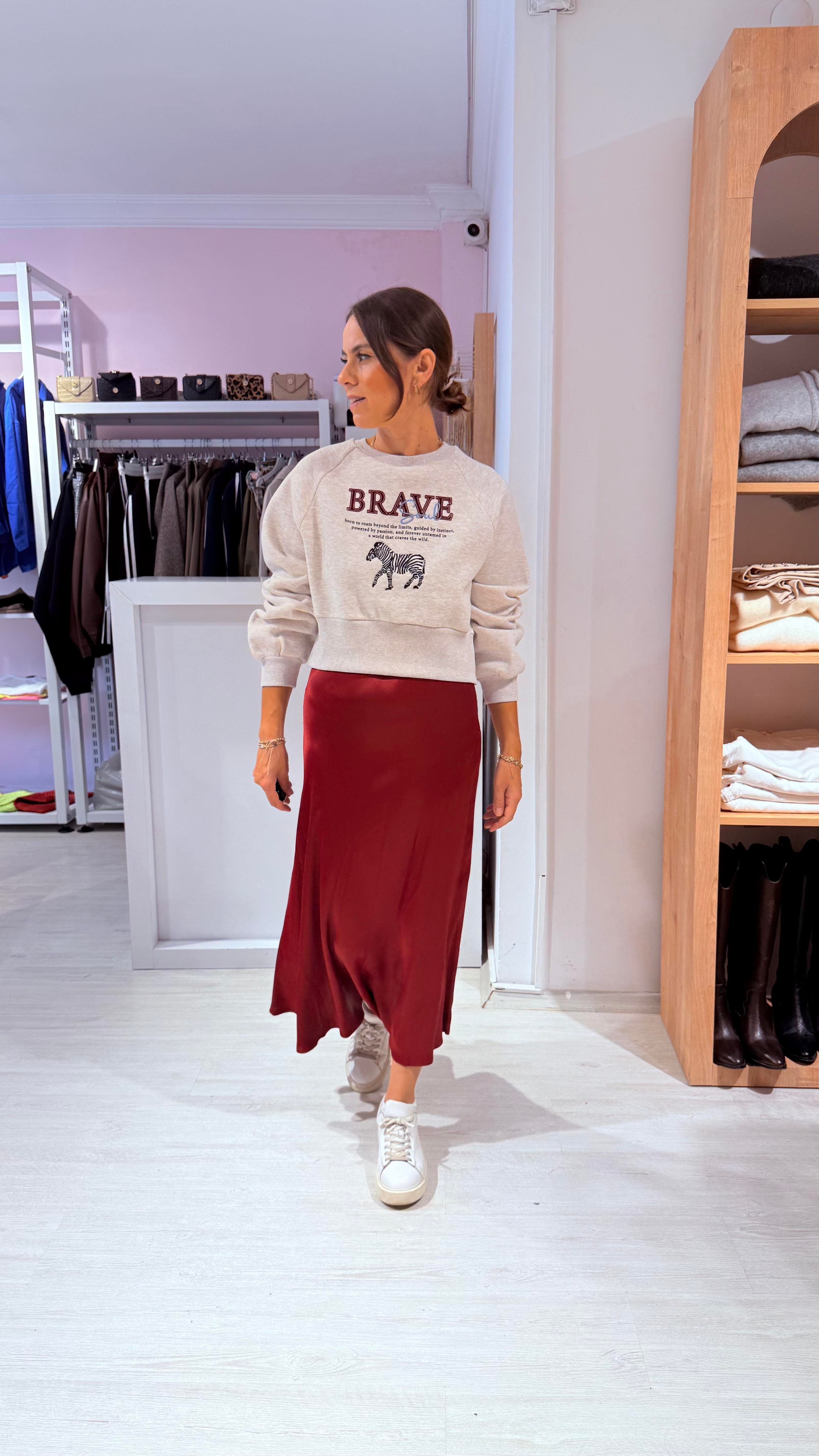 Brave Fermuarlı Tshirt