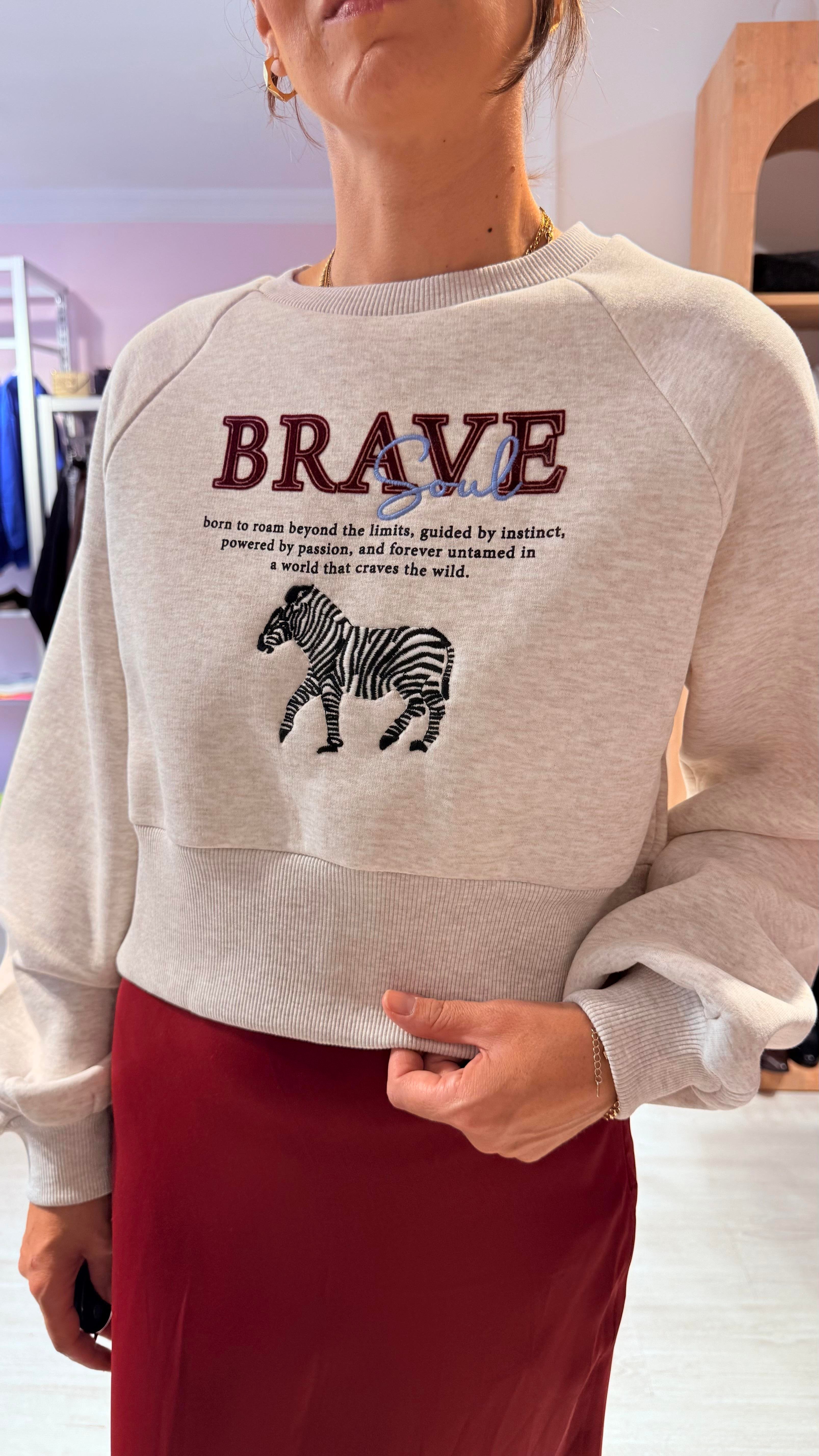 Brave Fermuarlı Tshirt