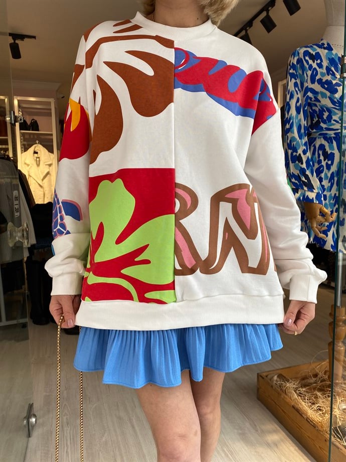 Desenli Renkli Sweatshirt