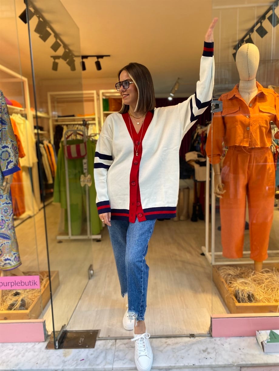 Ekru Oversize Hırka