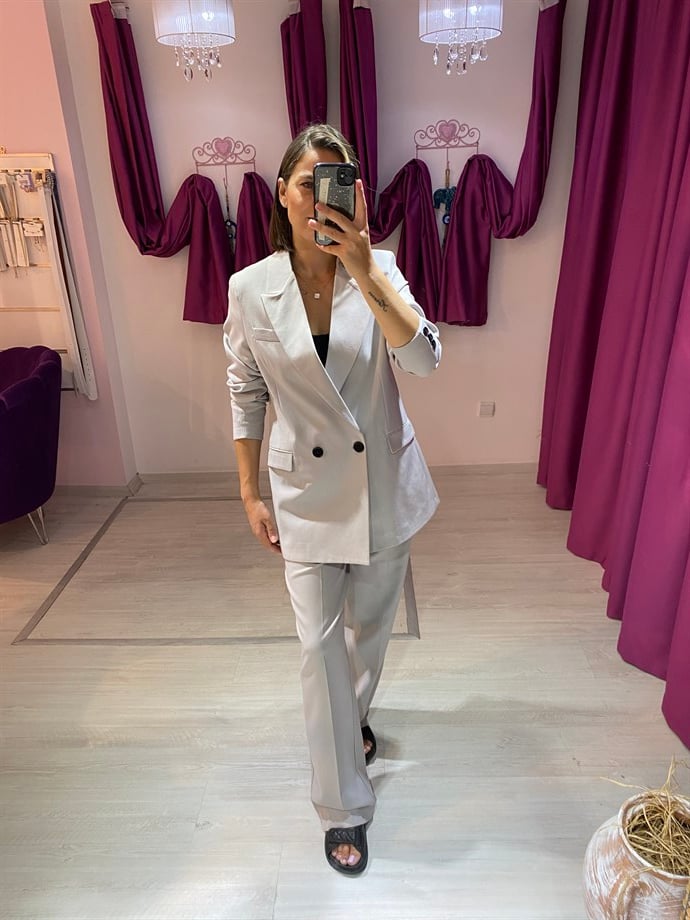 Gri Blazer Takım
