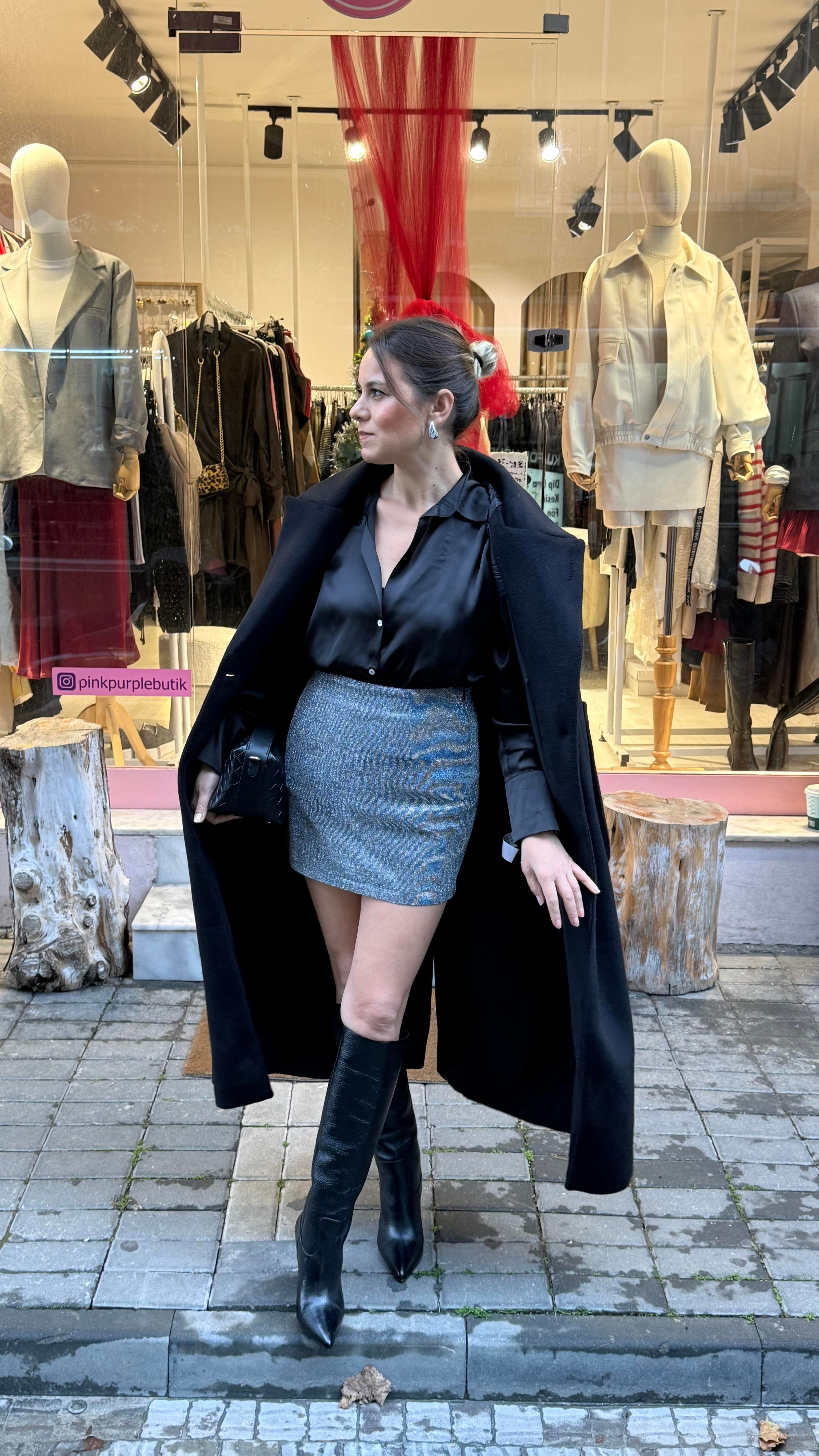 Gümüş Siml Şort Etek
