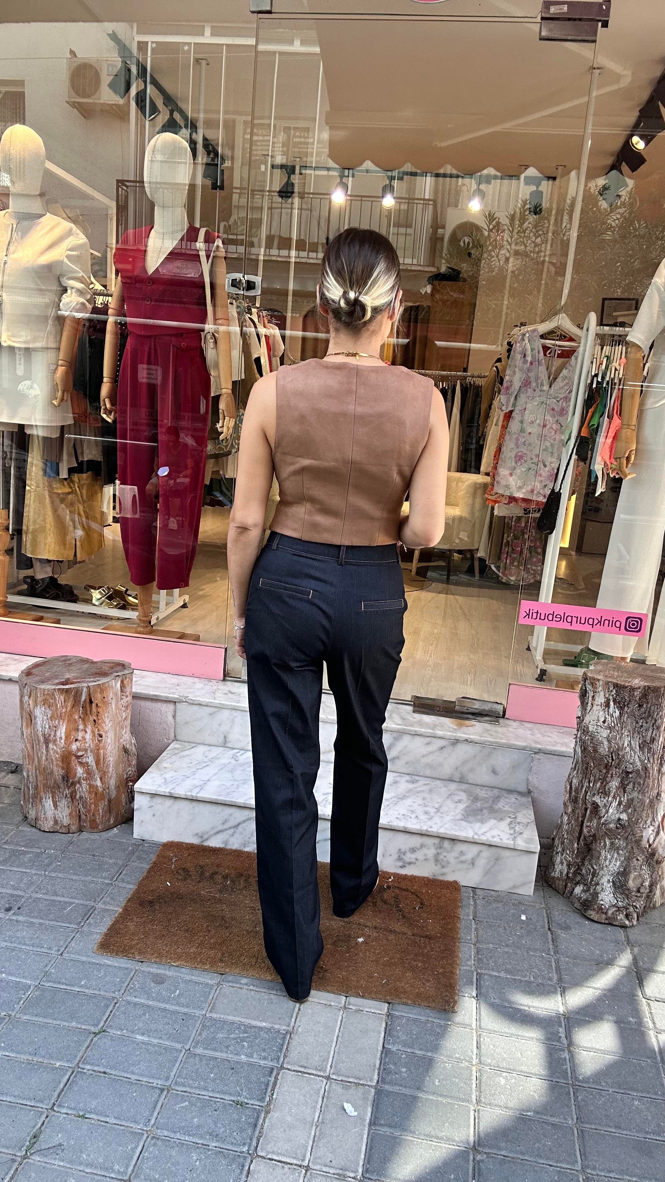 İspanyol Paça Koyu Renk Jean