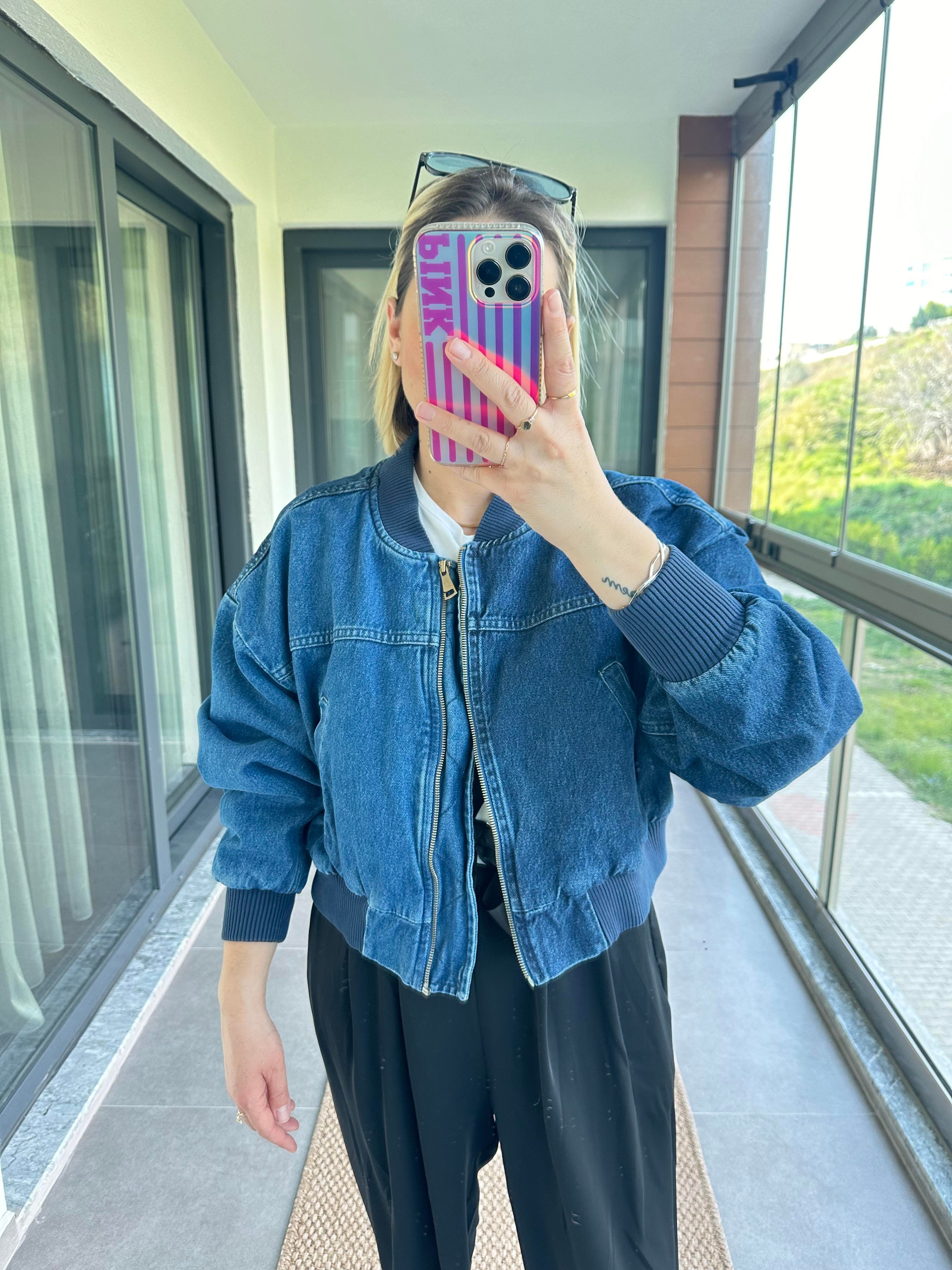 Jean Bomber Ceket