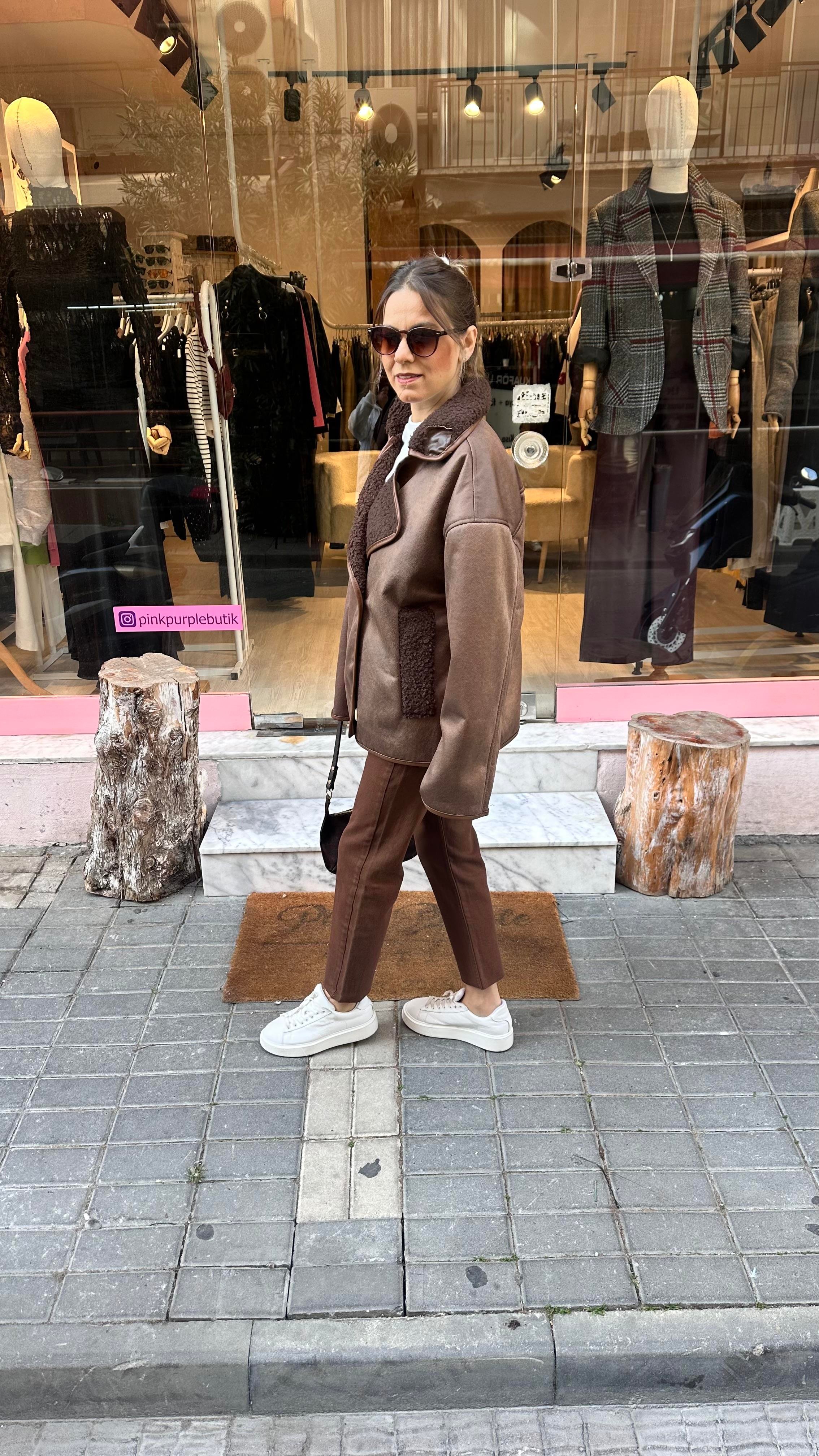 Kahve Kürklü Ceket
