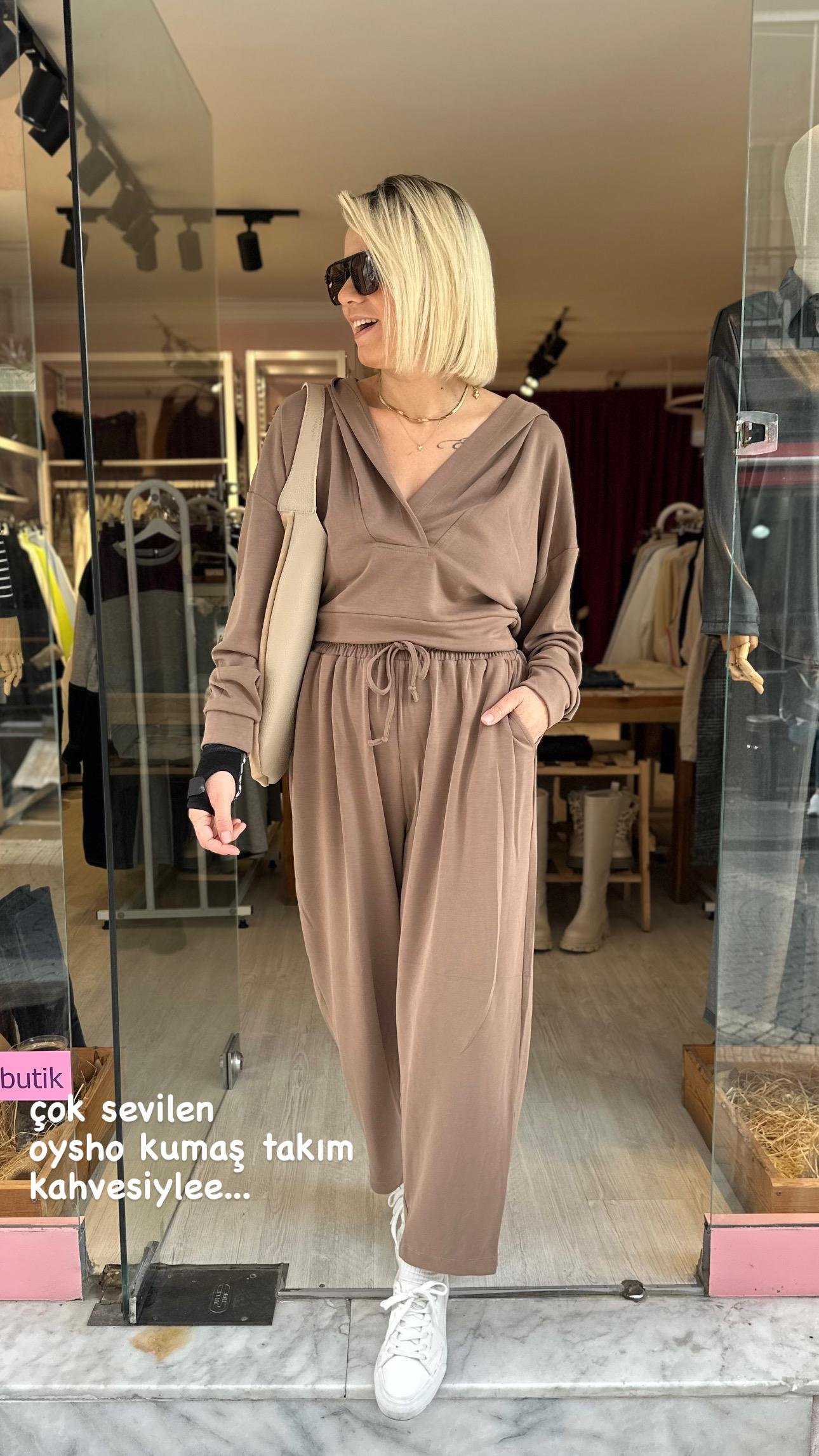 Kahve Modal Kumaş Takım
