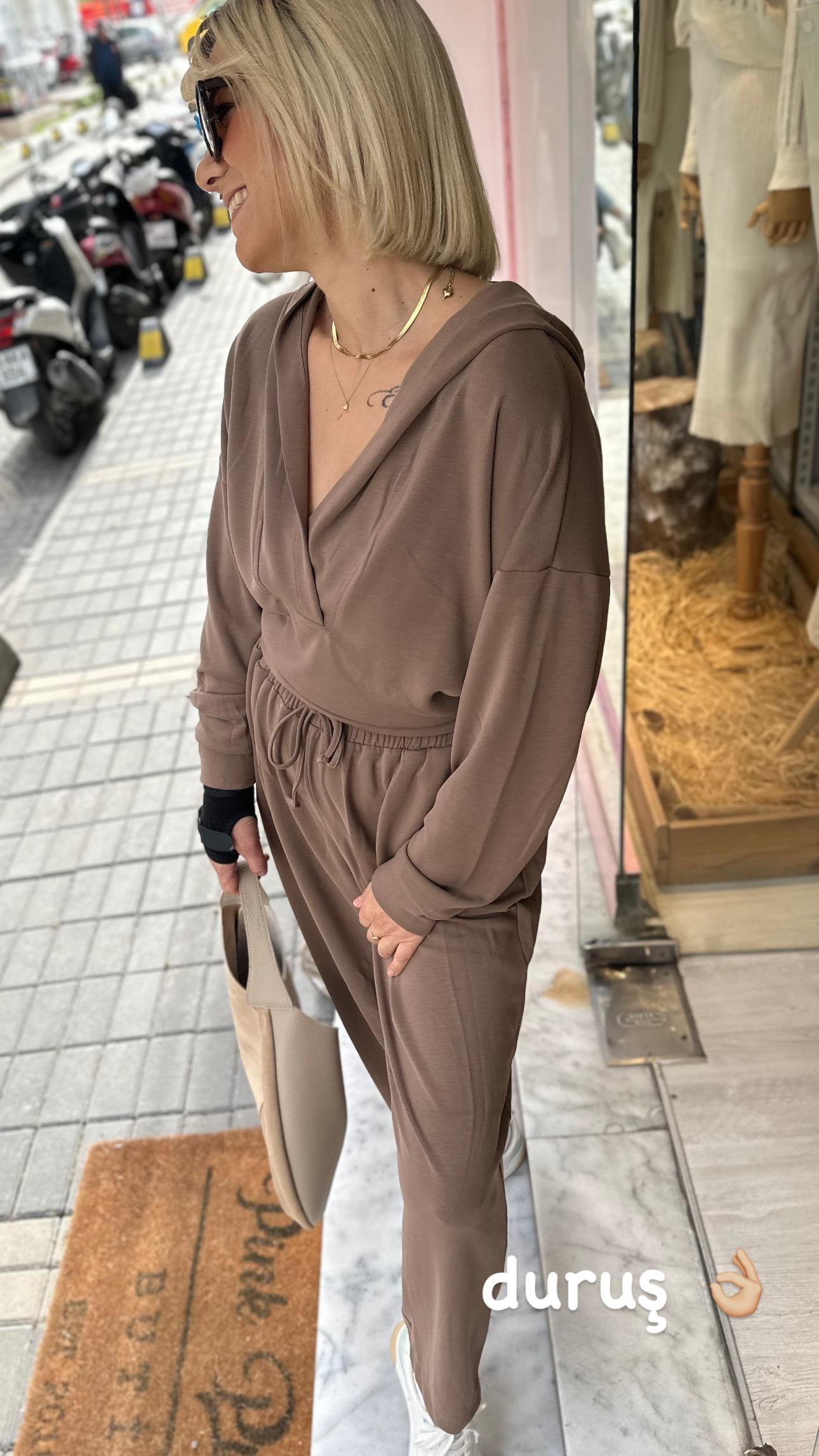 Kahve Modal Kumaş Takım