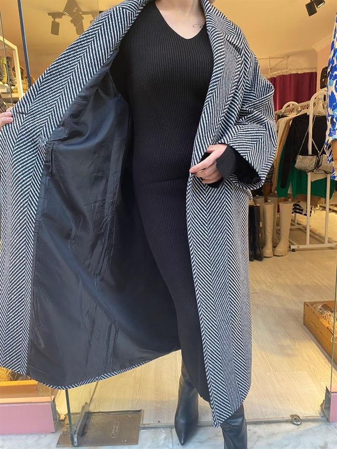 Kırçıllı Oversize Kaban