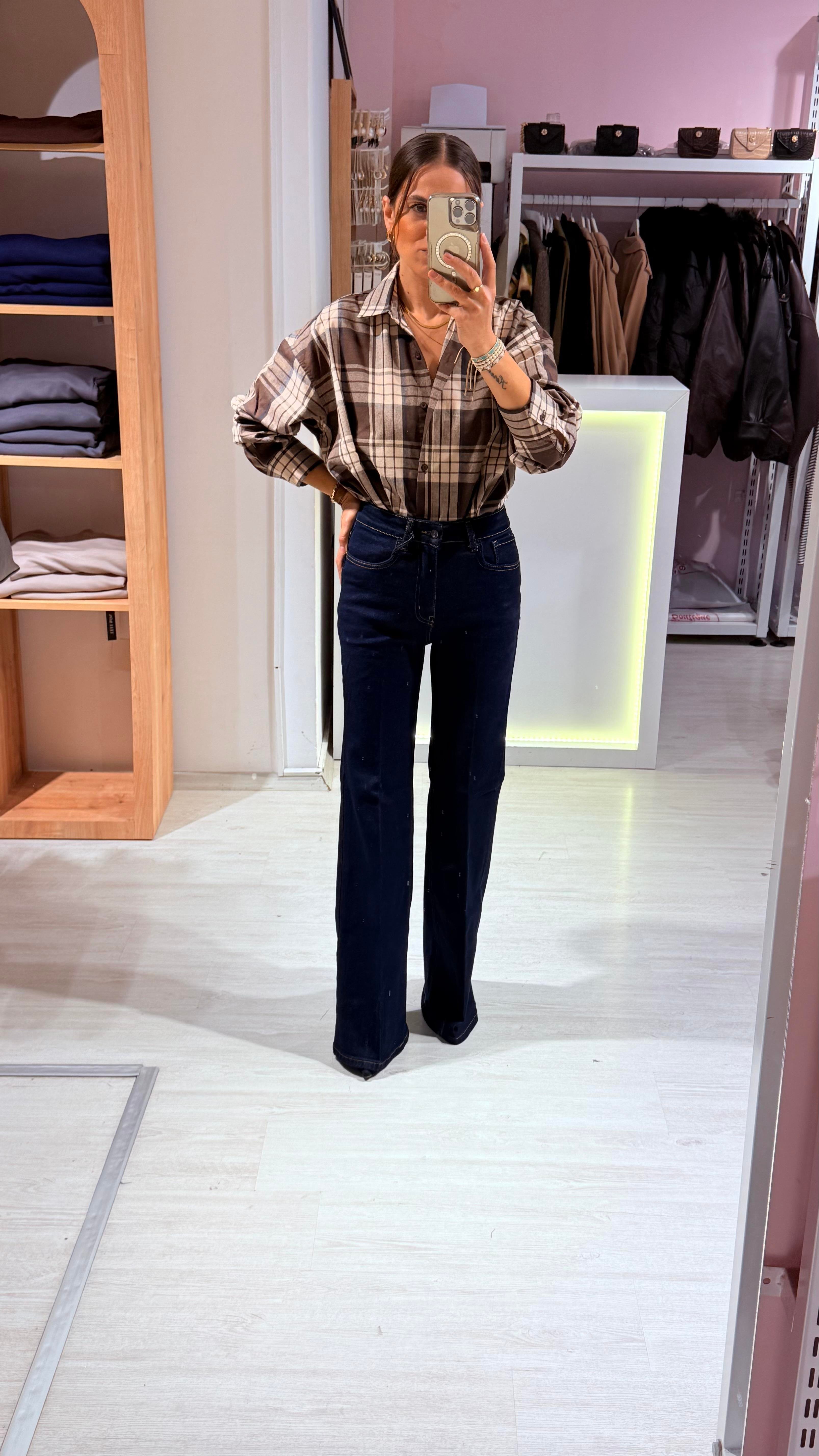Lacivert İspanyol Paça Jean