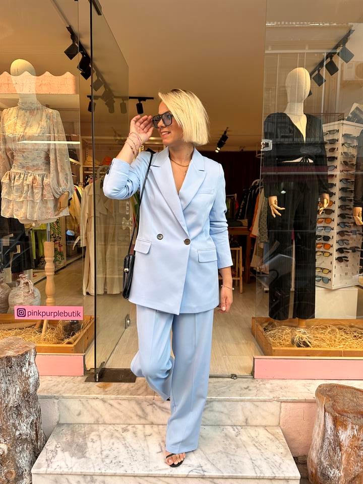 Mavi Blazer Takım