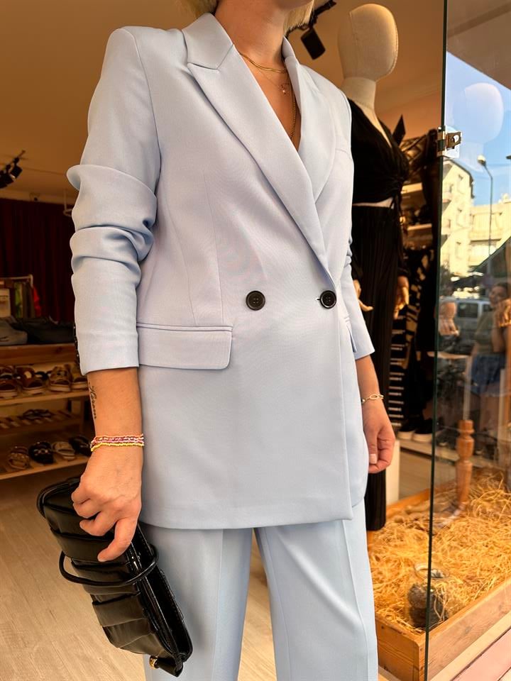 Mavi Blazer Takım