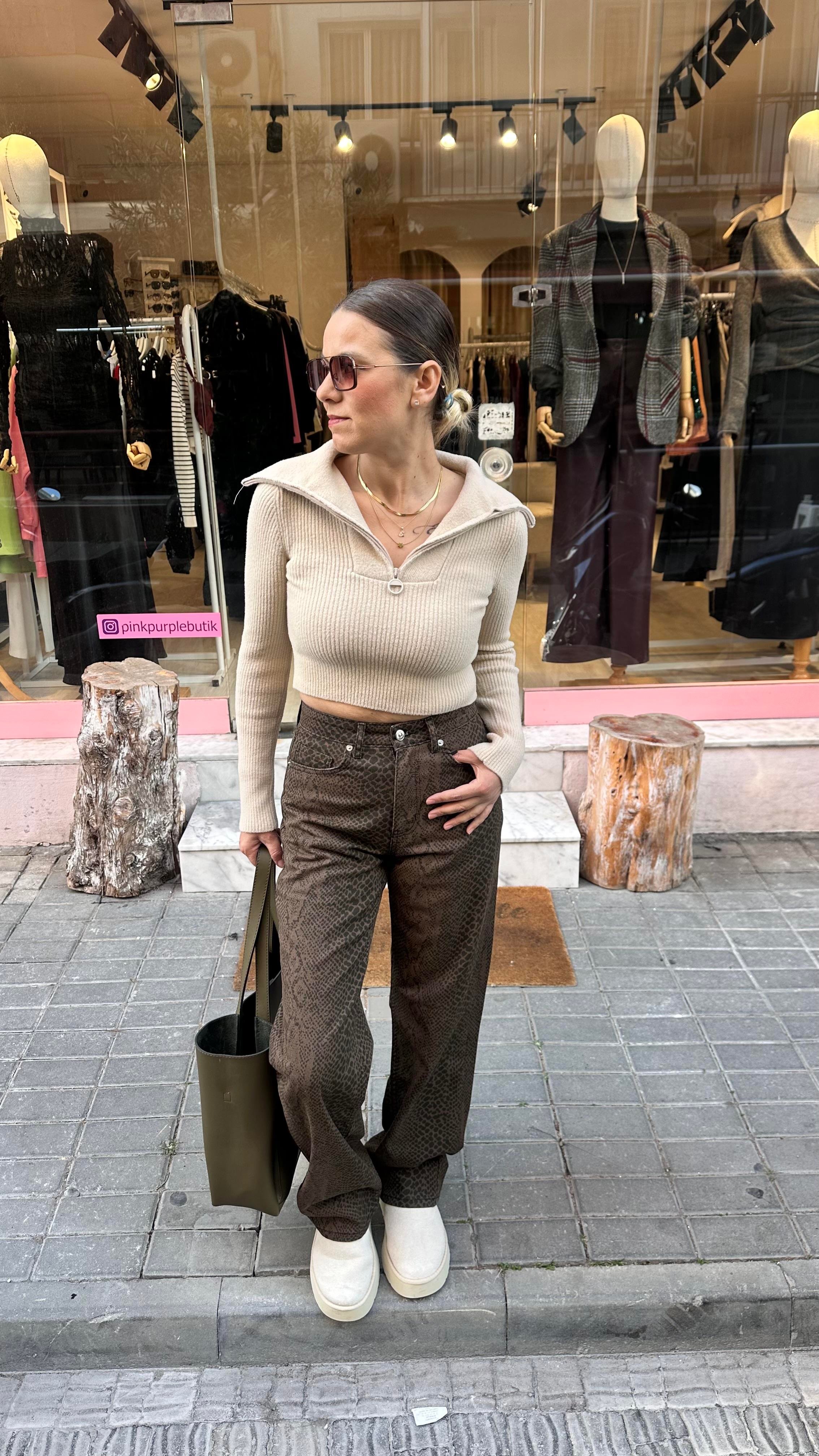 Orj.Marka Yılan Desen Jean