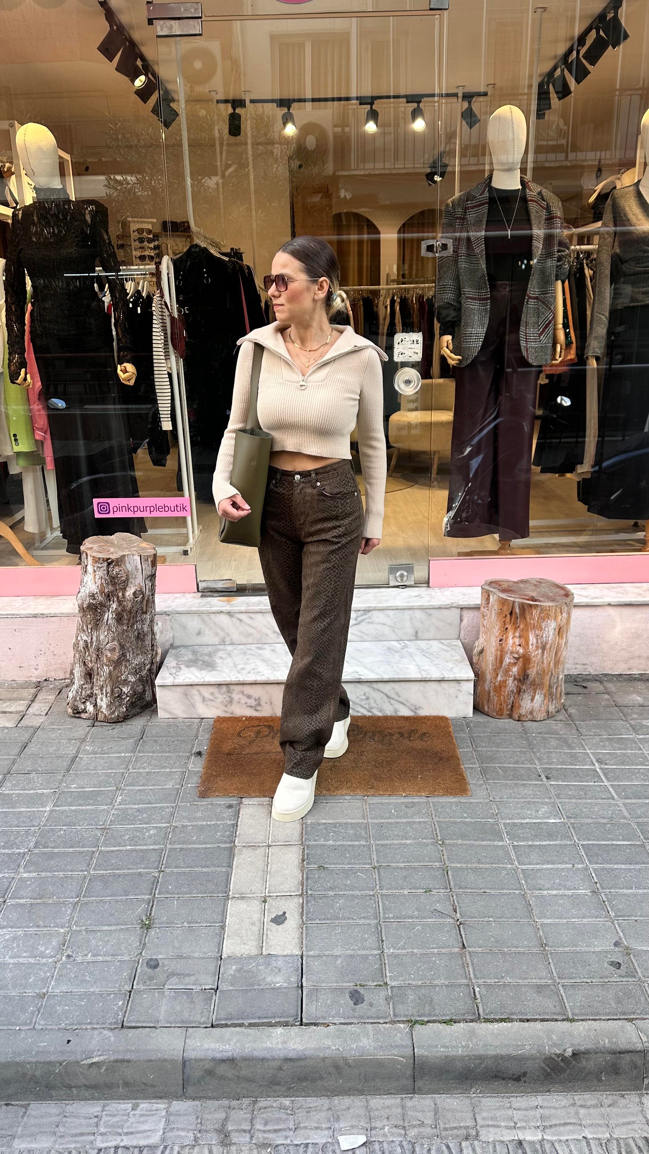 Orj.Marka Yılan Desen Jean