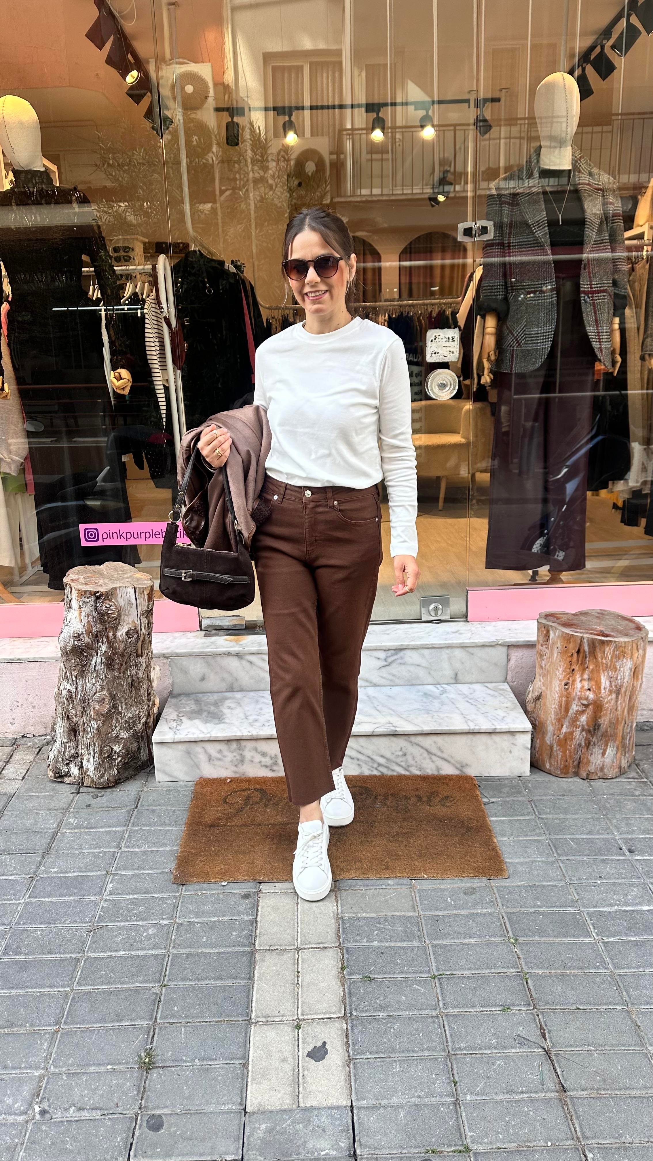 Orj. Marka Kahve Boyfit Jean