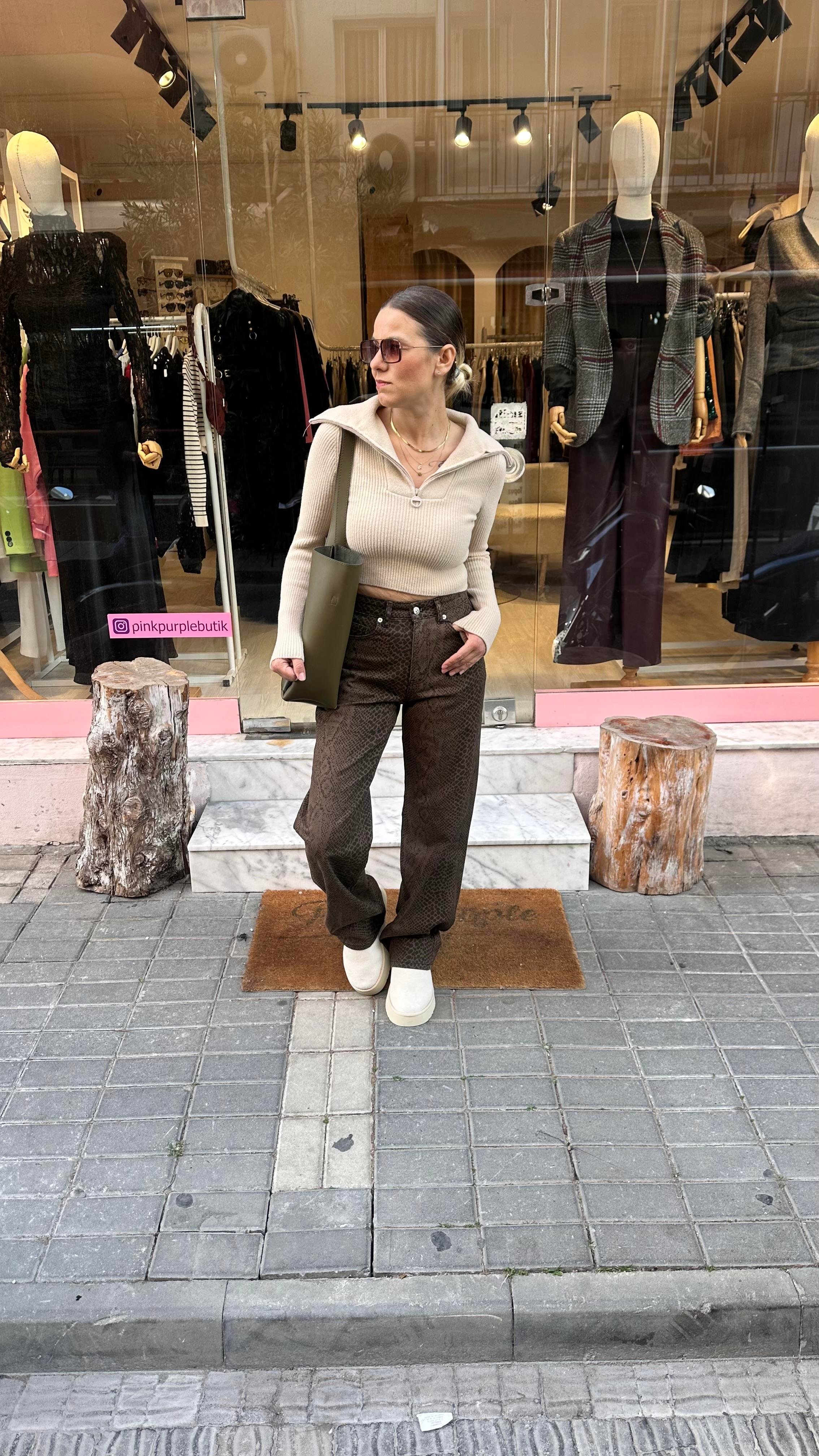 Orj.Marka Yılan Desen Jean