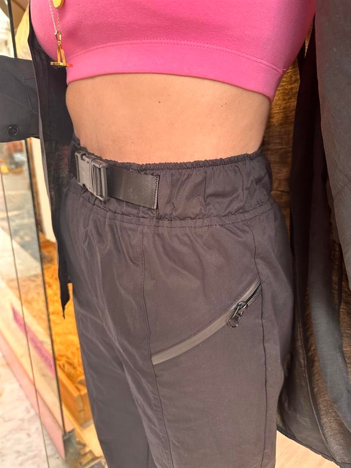 Paraşüt Siyah Havuç Pantolon