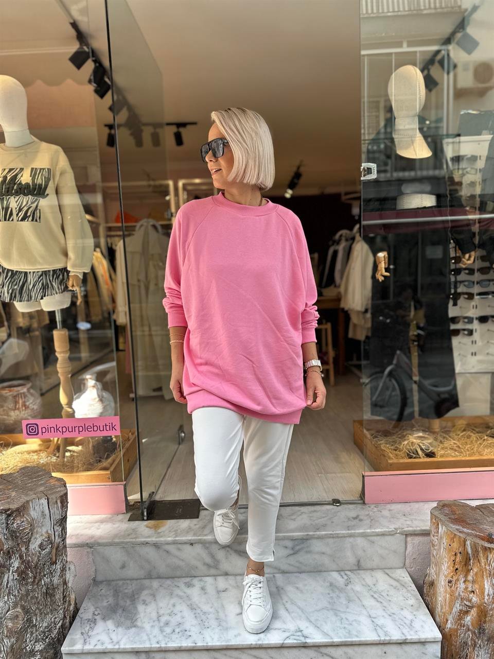 Pembe Oversize Sweatshirt