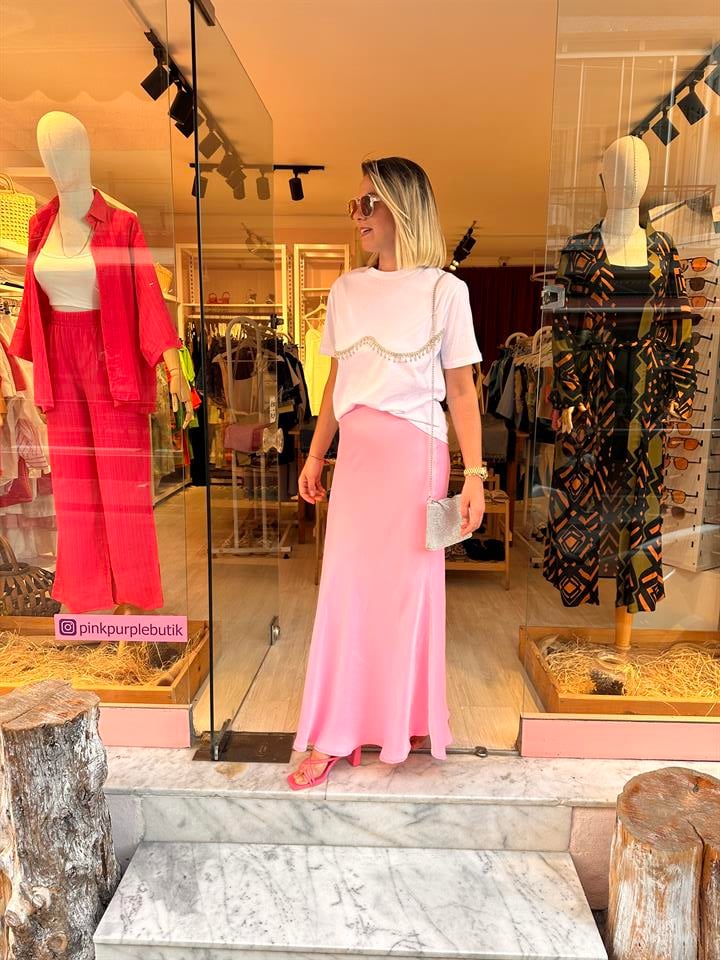 Pembe Saten Etek