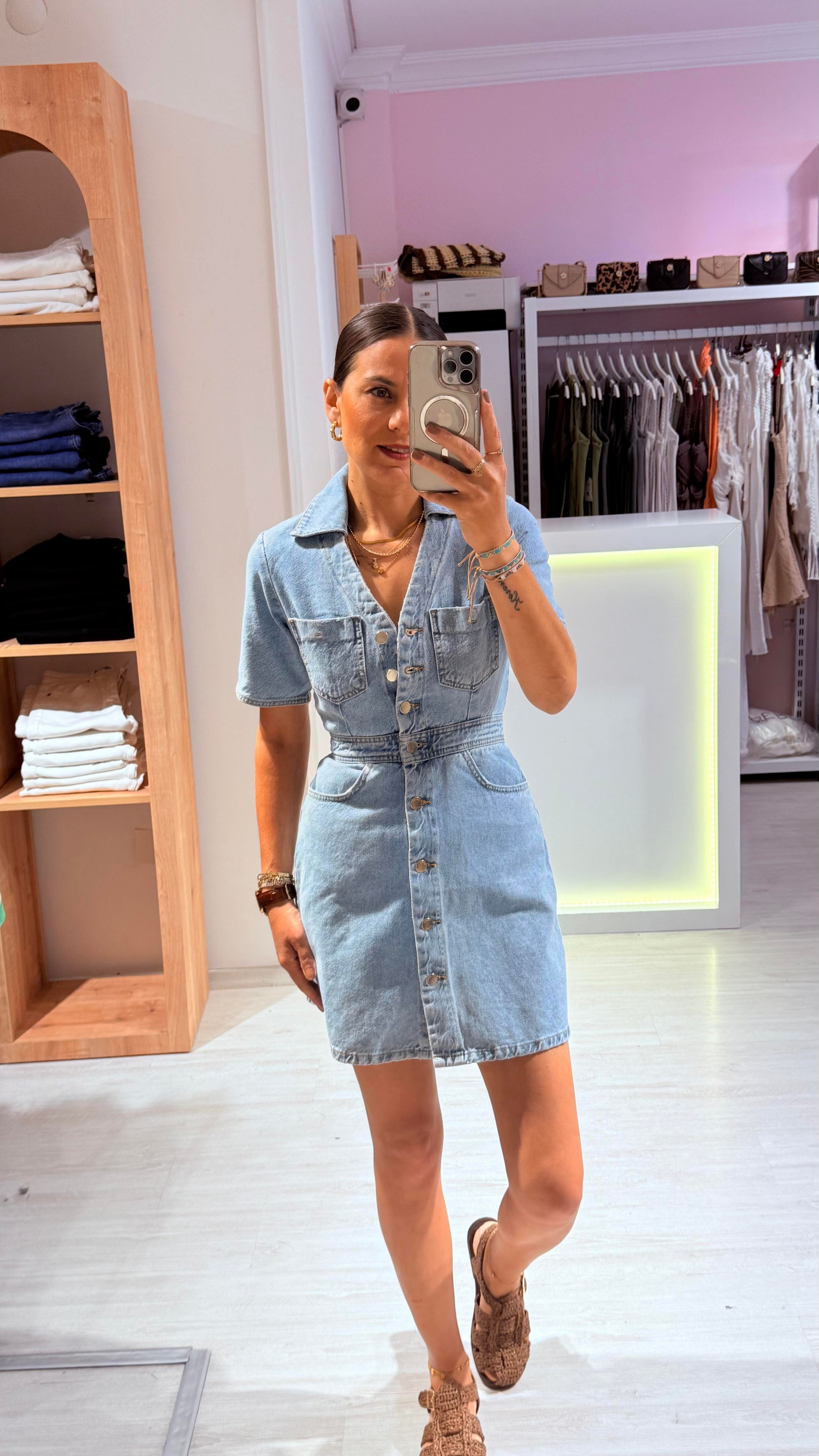 Polo Yaka Jean Elbise
