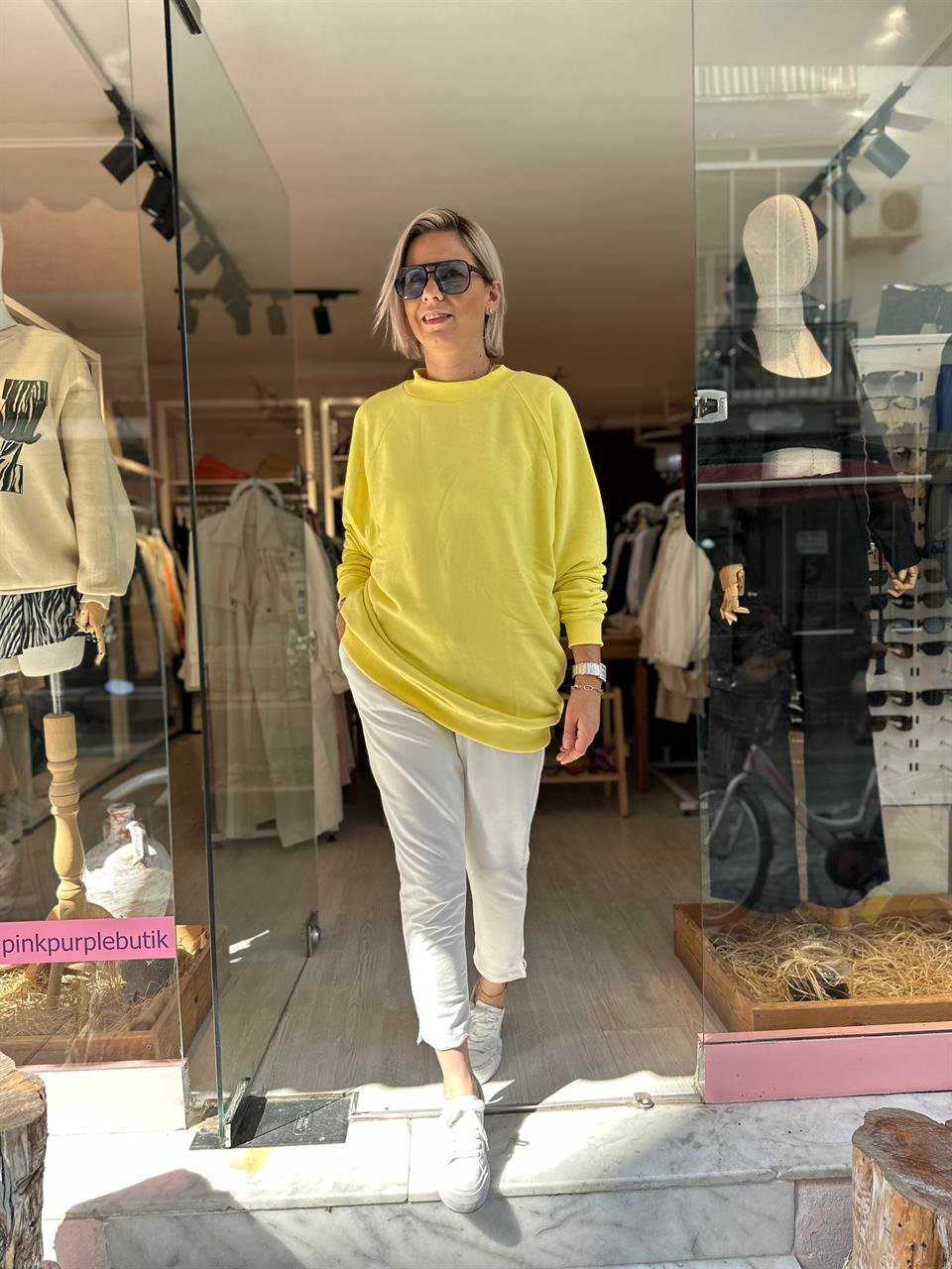 Sarı Oversize Sweatshirt