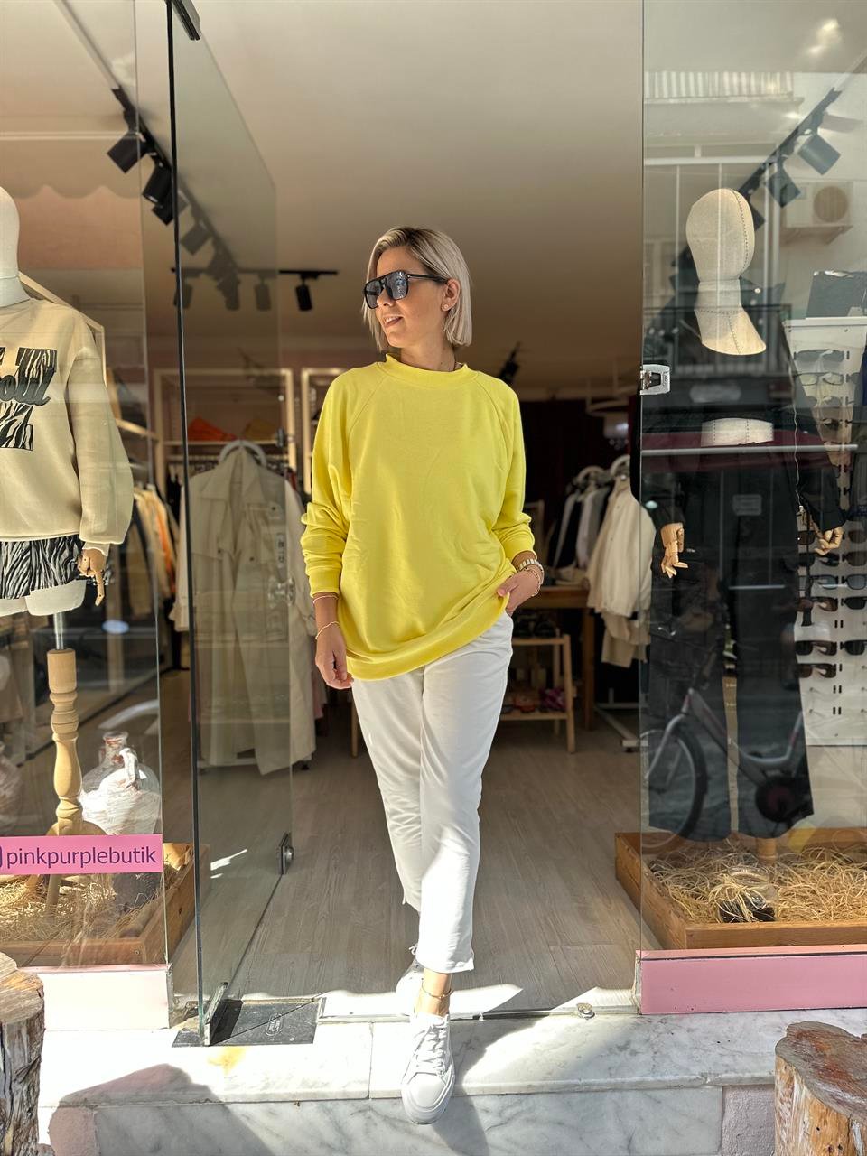 Sarı Oversize Sweatshirt
