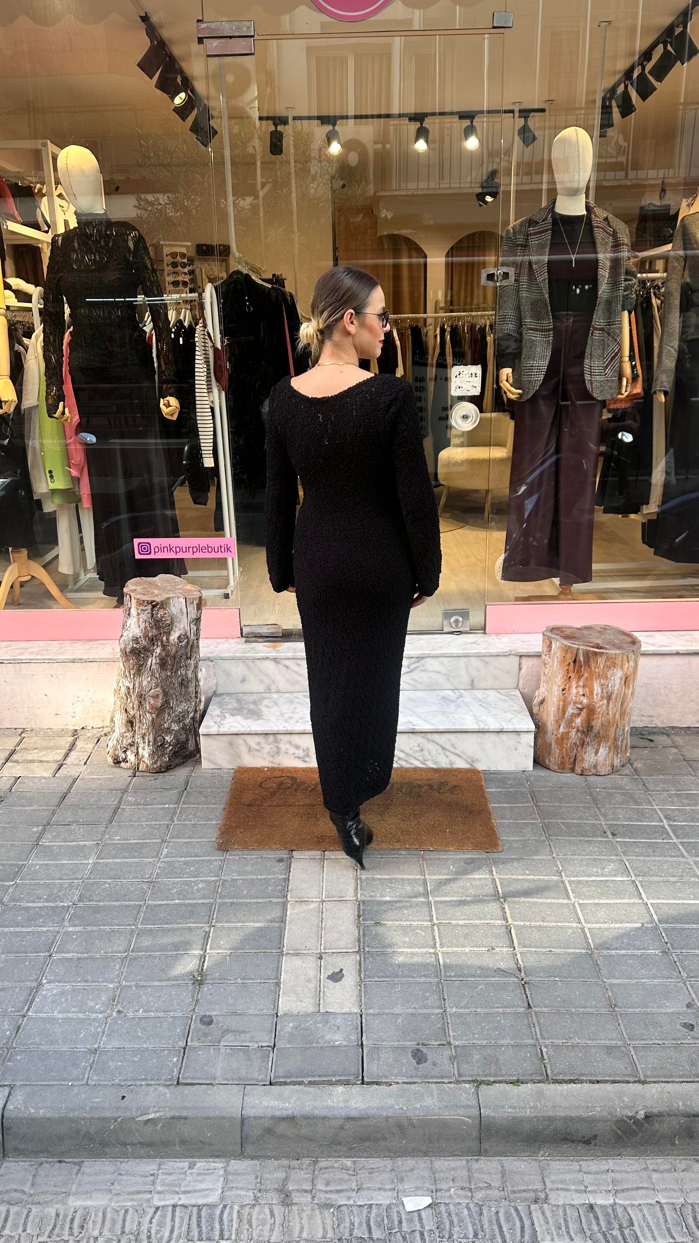 Siyah Bürümcük Elbise