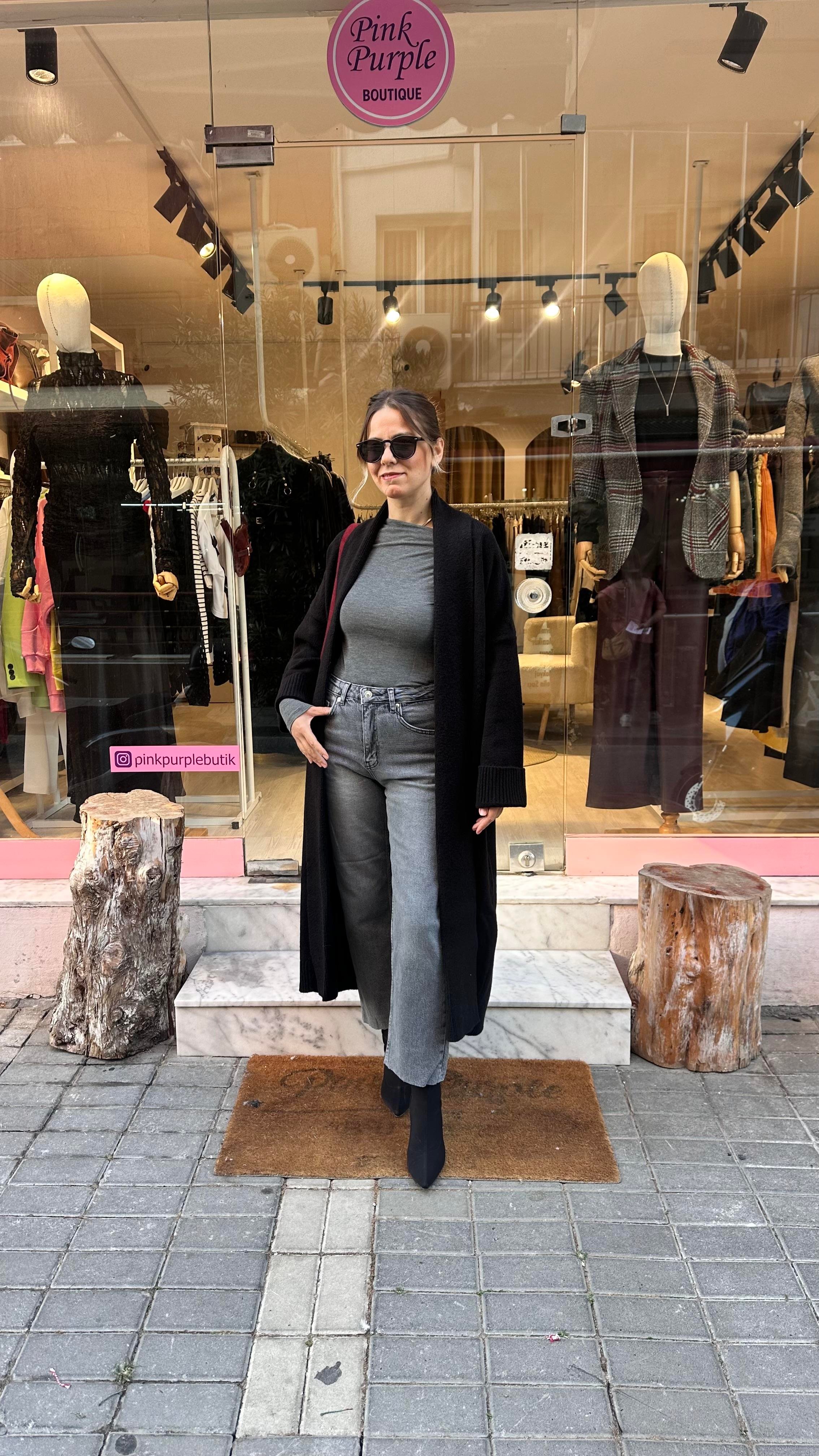 Siyah Maxi Hırka
