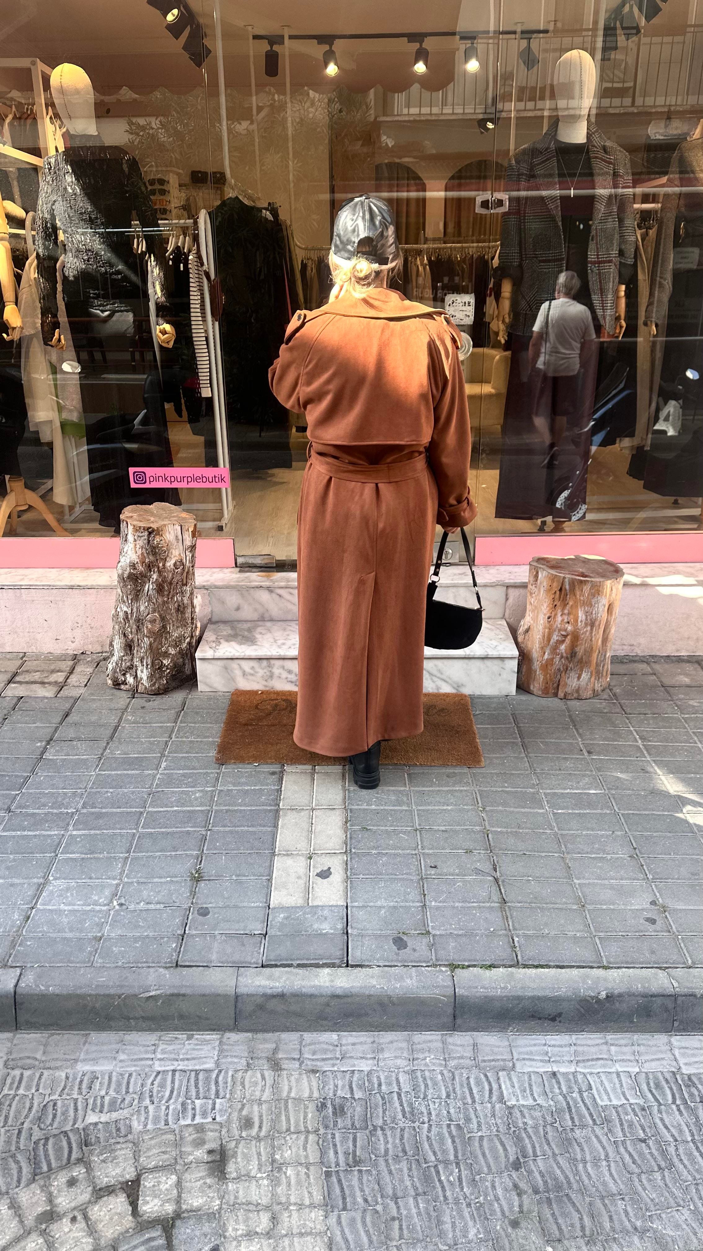 Taba Süet Trençkot