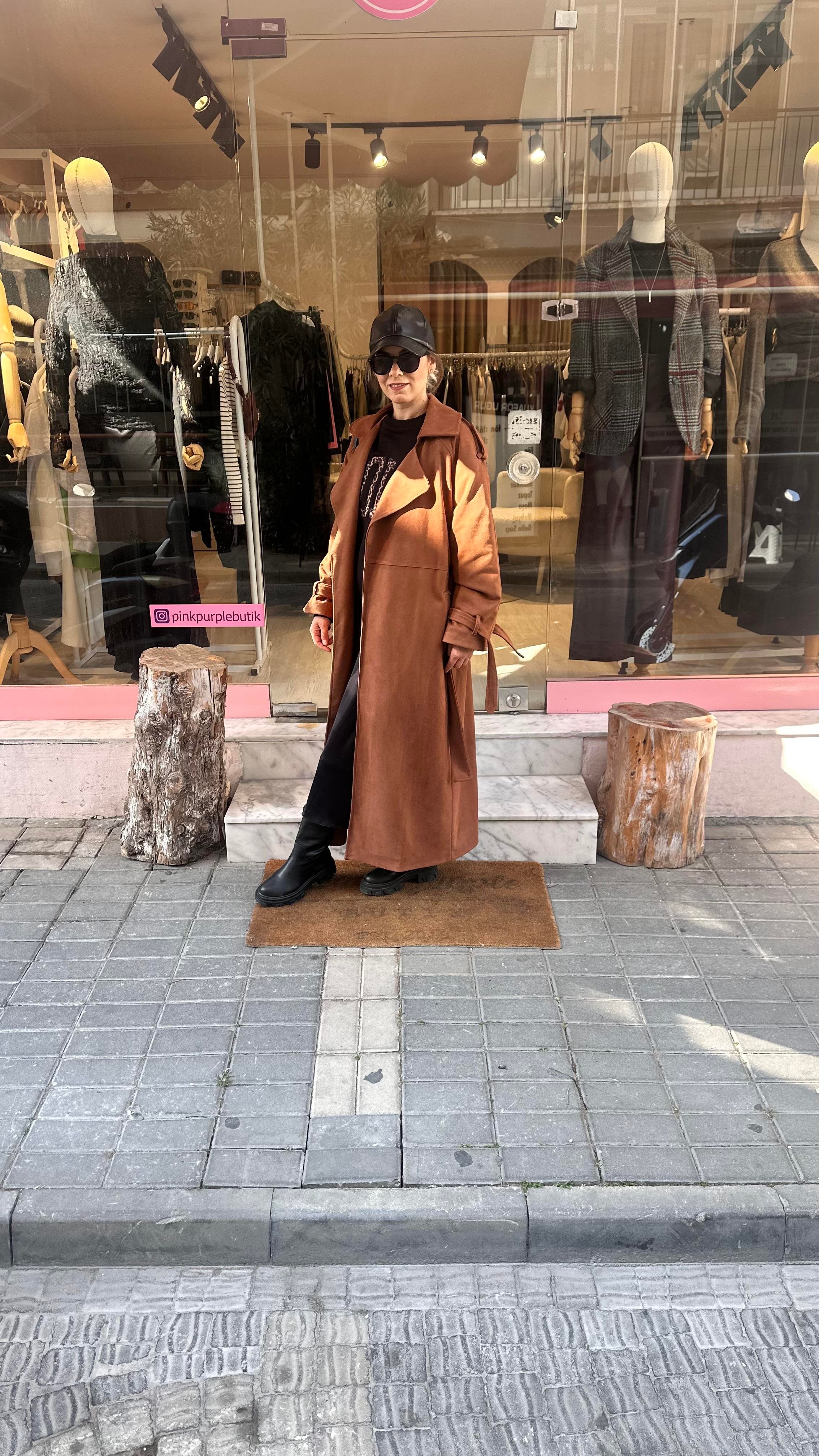 Taba Süet Trençkot