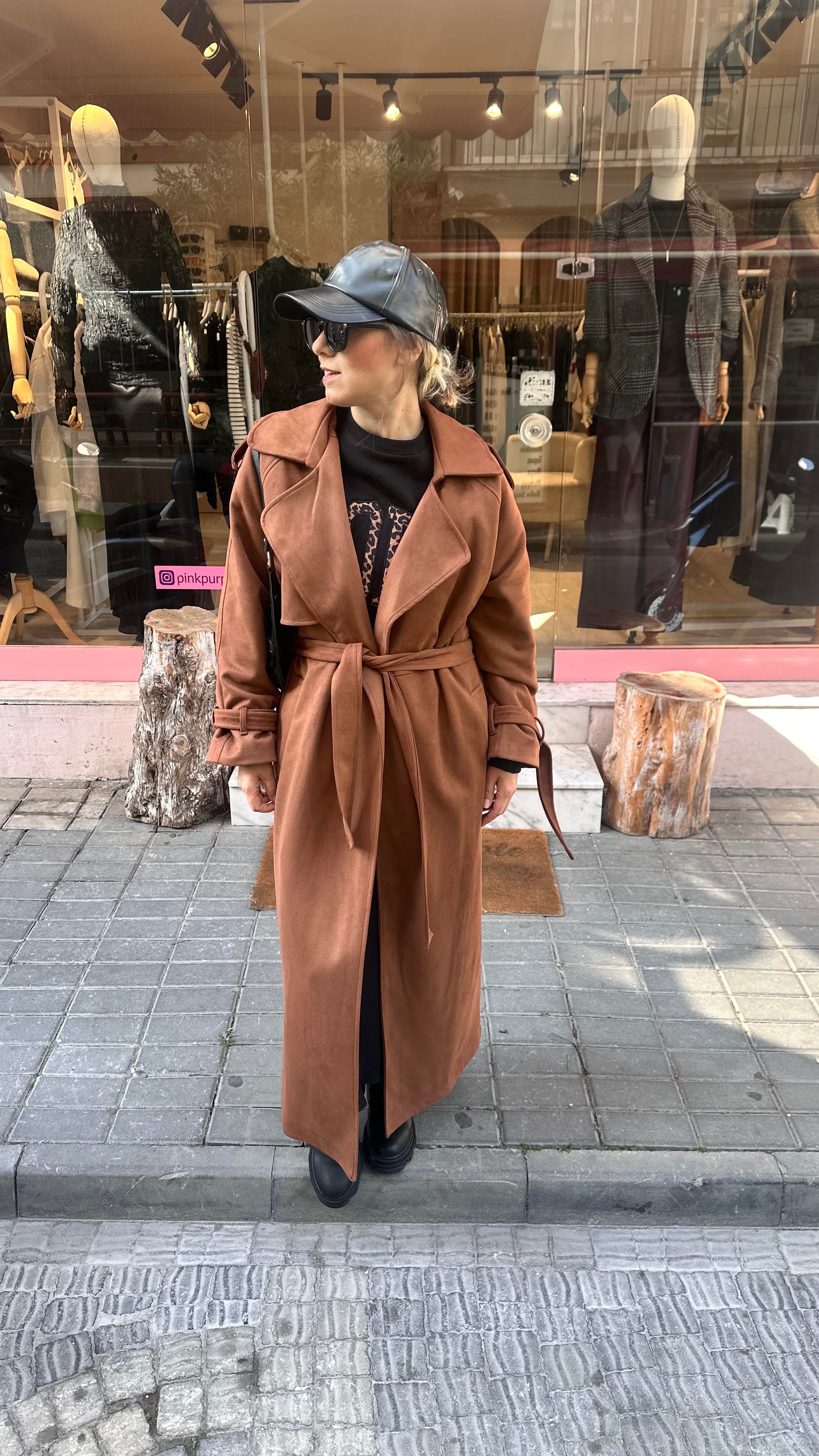 Taba Süet Trençkot