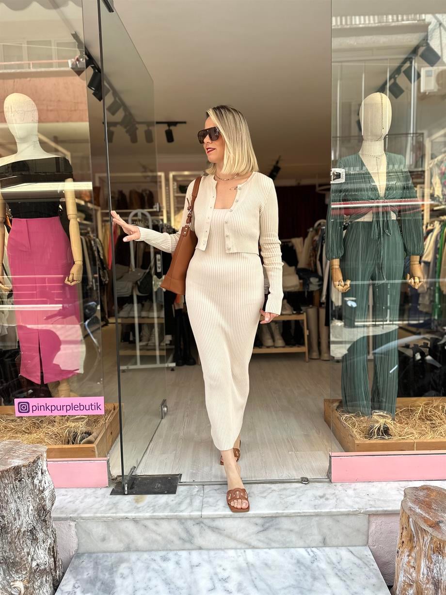 Taşlı Hırkalı Elbise