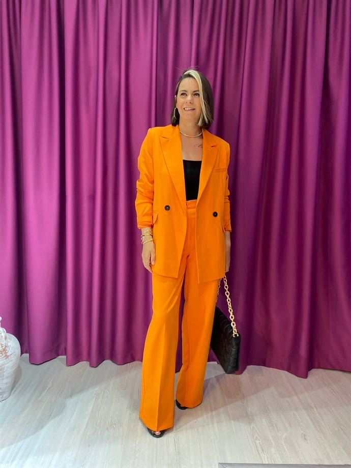 Turuncu Blazer Takım